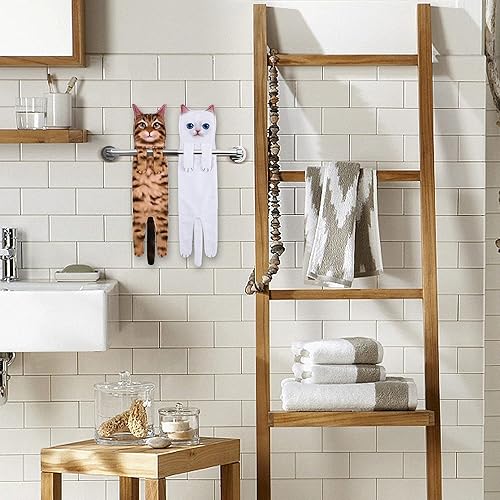 Vista 19 de Divertidas toallas de mano para el baño y la cocina, bonitas toallas decorativas decorativas para colgar en la cara, súper absorbentes, suaves