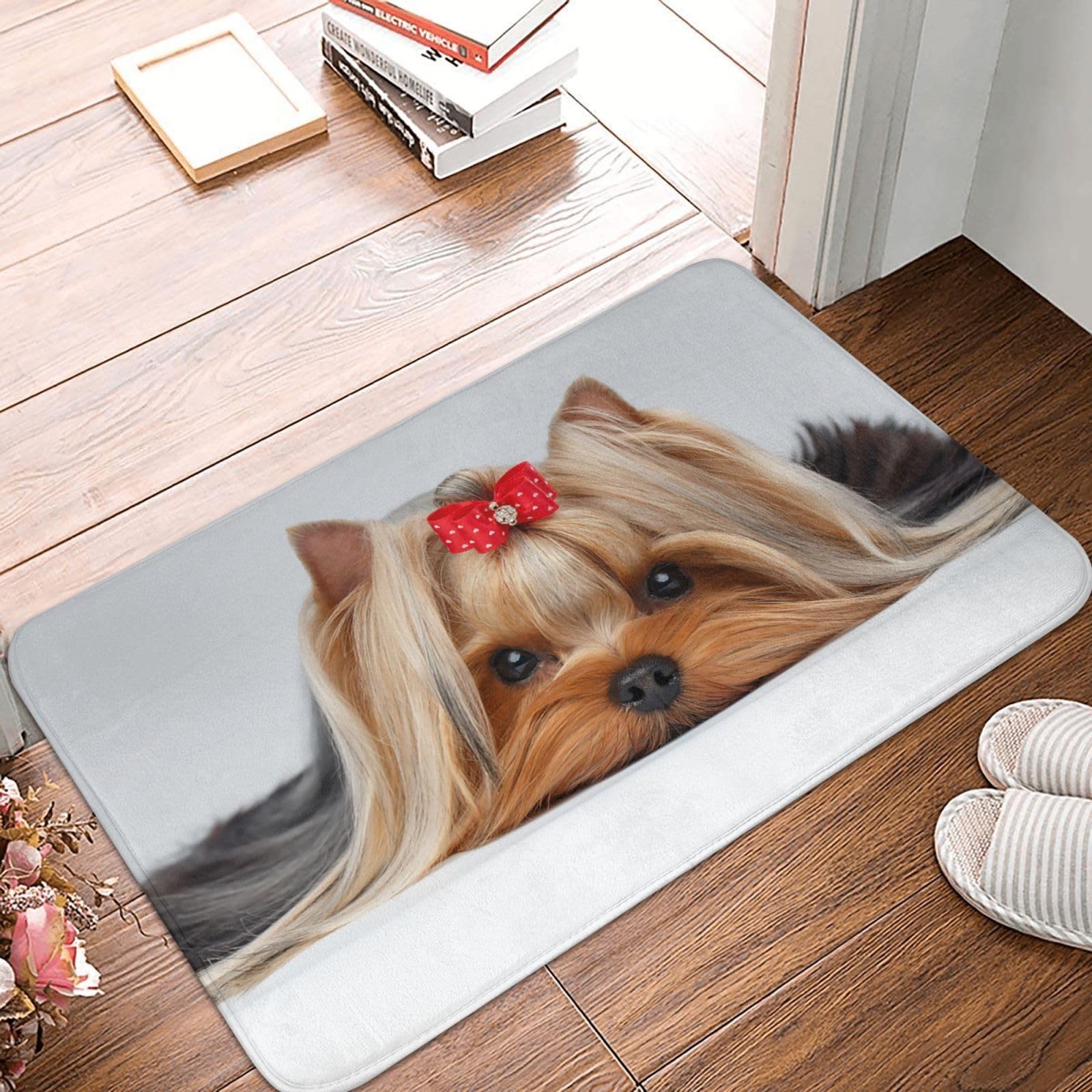 犬柄ヨーキー ラグカーペット ラグマット 40x60cm玄関マット 可愛い Amazon | ヨークシャーテリア 犬柄 玄関マット 可愛い 屋外 室内 滑り