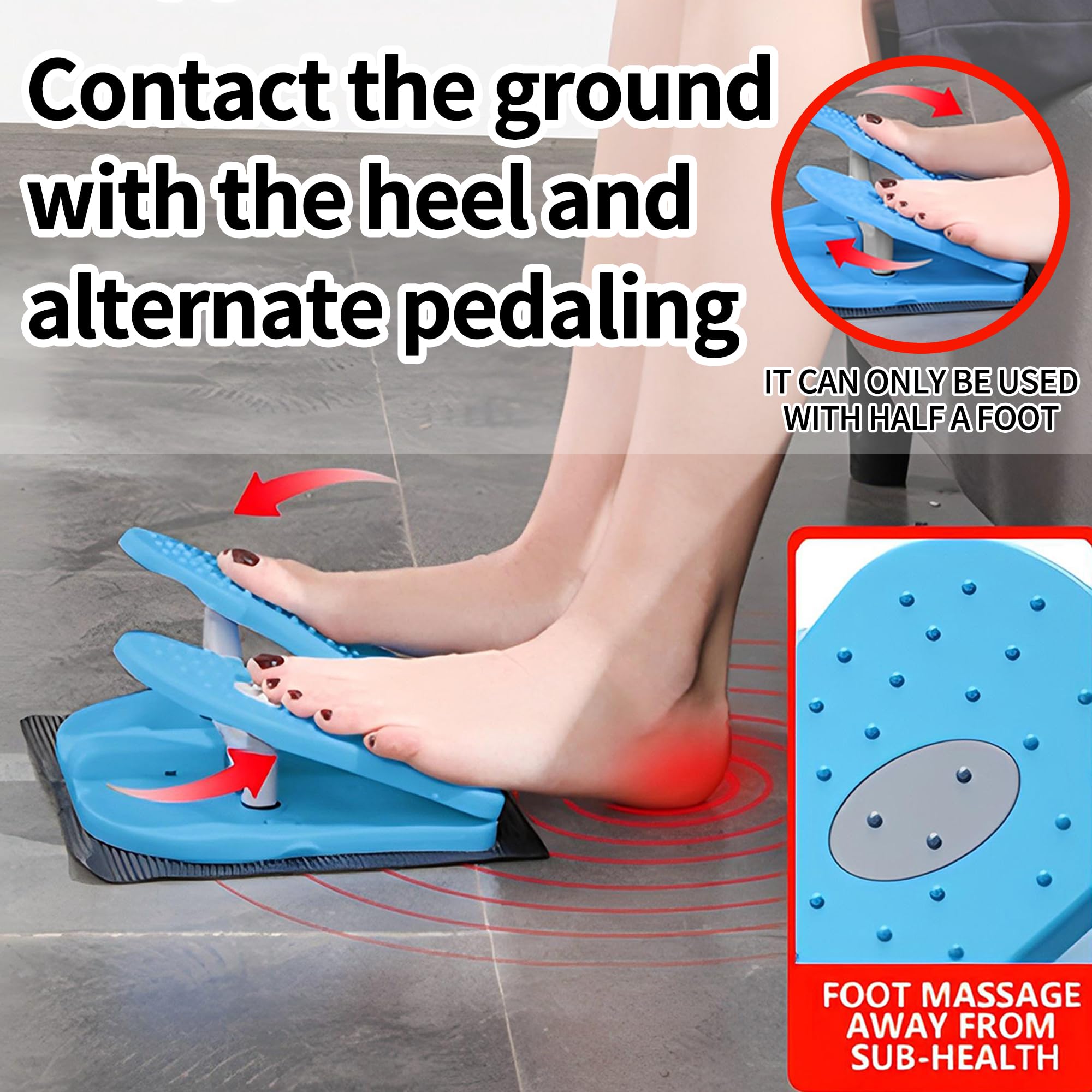 Ejercitador de piernas plegable: ejercitador de pedal portátil para personas mayores, debajo del escritorio, ejercicio de pedales, ejercicio paso a paso para músculos de piernas, alivia las