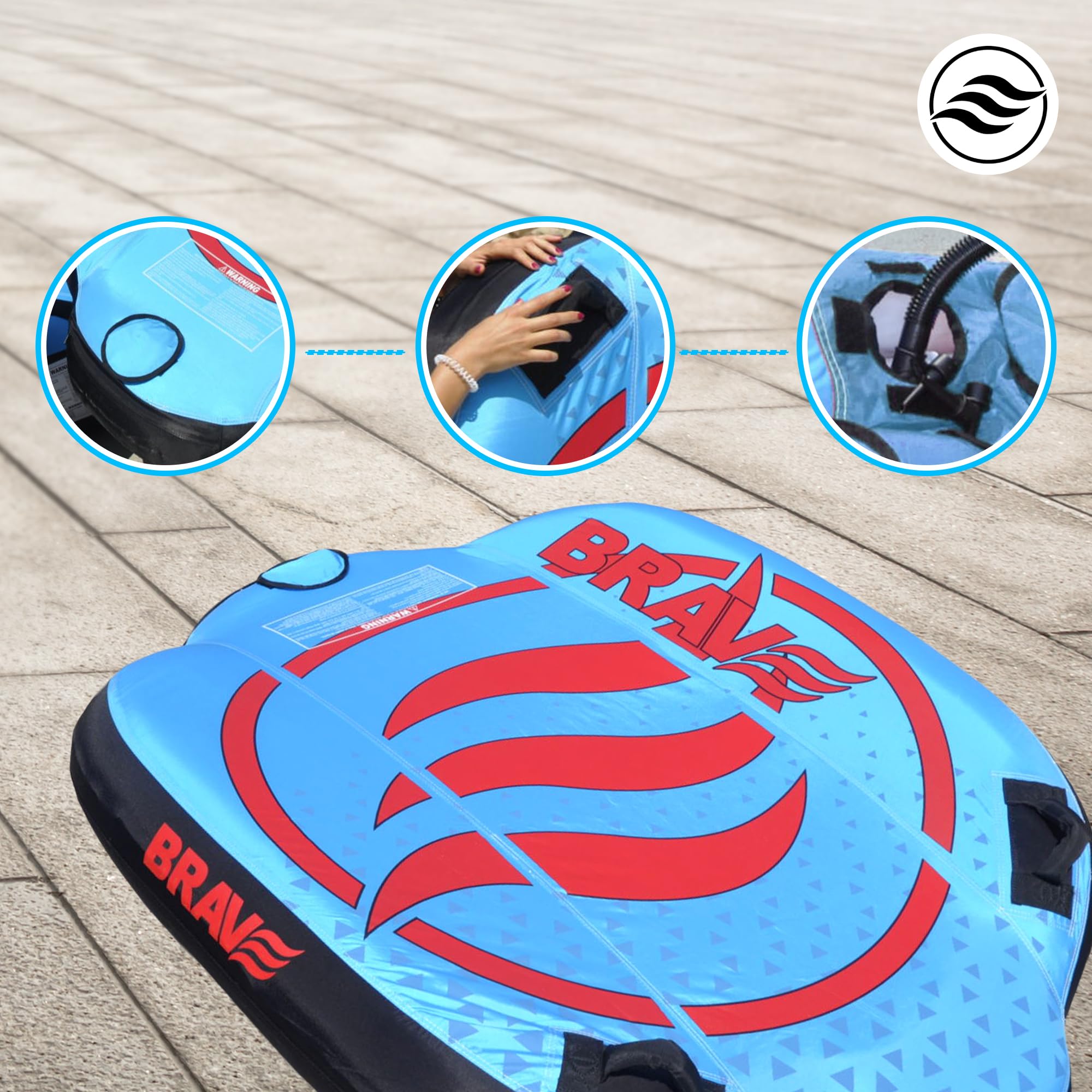 BRAVE SPORTS Flotador de Arrastre Inflable para Deportes Acuáticos - Tubo Remolcable Resistente