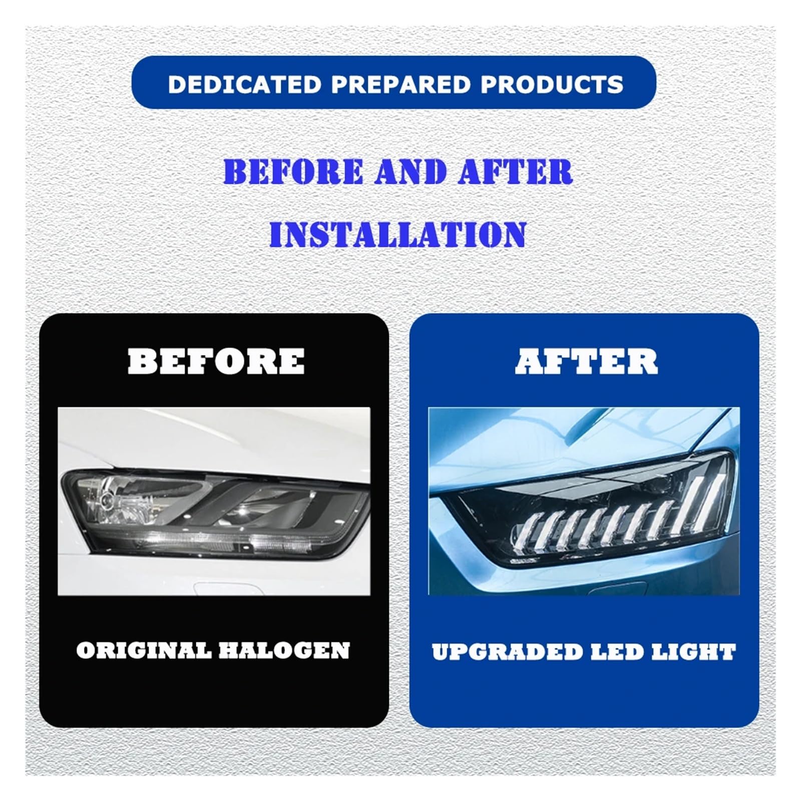 Pasuje do Au//di Q3 13-18 w pełni Led DRL reflektor samochodowy montaż sygnału akcesoria samochodowe zmodyfikowana lampa stylizacja reflektory LED(FOR ORIGINAL XENON_2PCS)