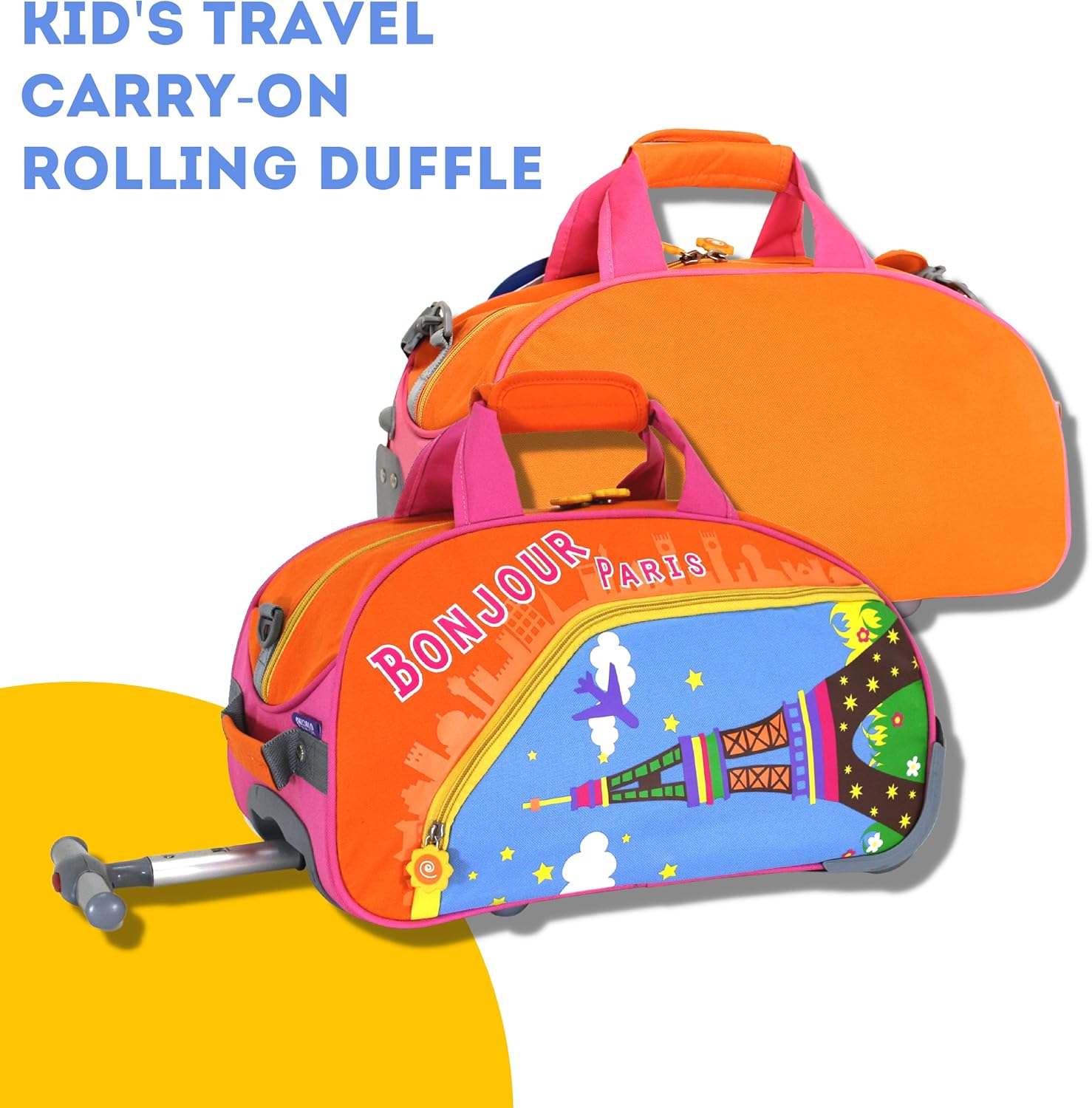 J World New York Kids' Paris Rolling Duffel Bag, One Size