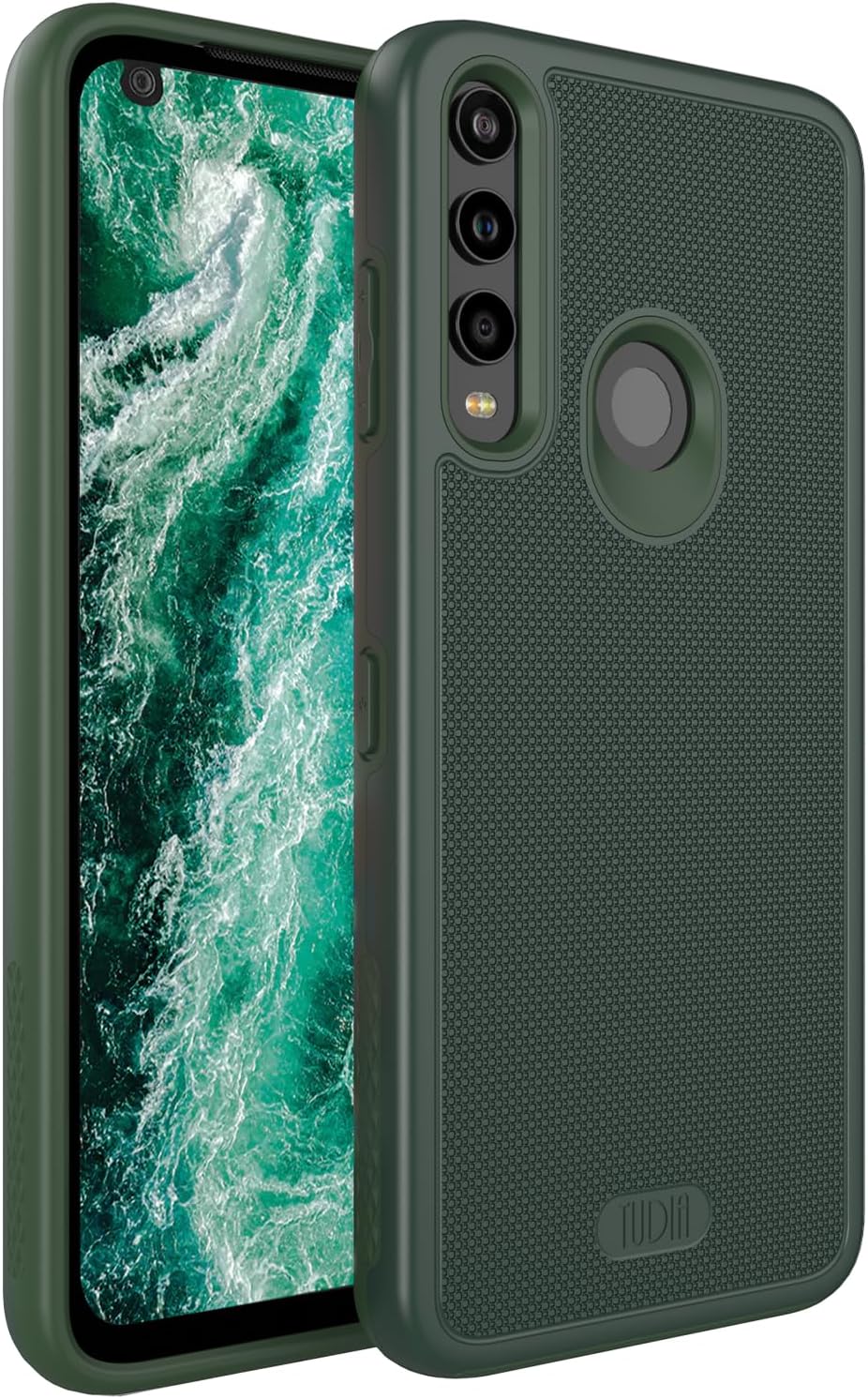 TUDIA DualShield Grip Designed for Orbic Myra 5G UW Phone Case, [MergeGrip] Dual Layer Shockproof Slim Military Grade Non-Slip Tough Heavy Duty Protective Phone Case Cover - Pine Green