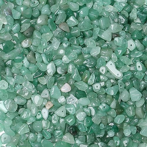 Miniatura 1 de ZHIYUXI 400 cuentas de piedra natural con virutas naturales, aventurina verde, cristales de 0.197-0.315 in, piedras preciosas irregulares, piedras