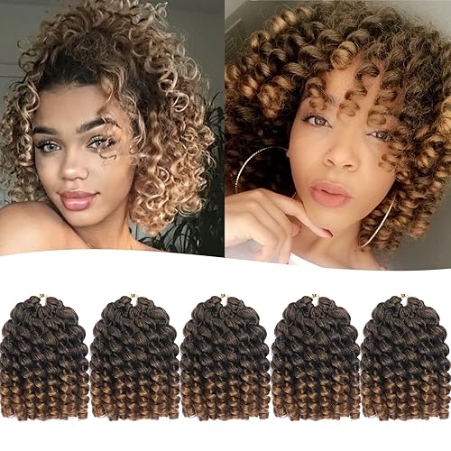 3 paquetes de 2 extensiones de cabello sintético de ganchillo rizado jamaicano rebote de 8 pulgadas, 20 raíces (8 pulgadas (paquete de 5 unidades, disponible en Yaxa Venezuela