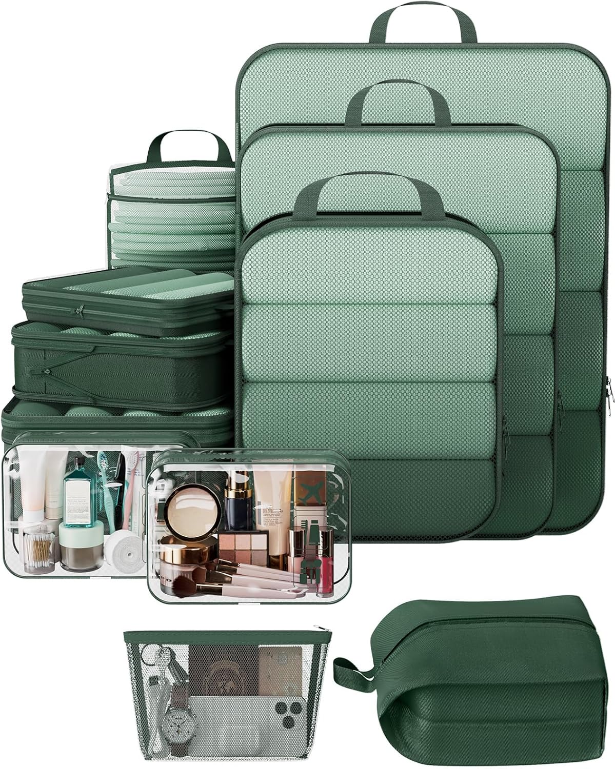 Veken 11 Set Compression Packing Cubes for Travel Essentials,Compressible...