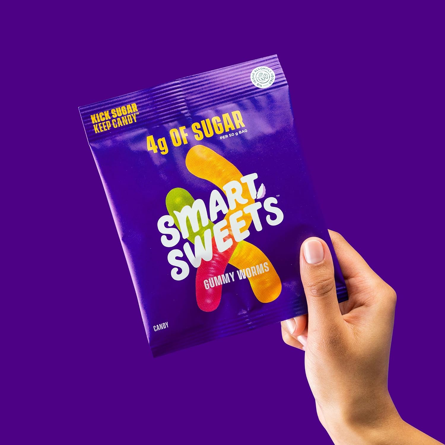 SmartSweets Gummy Worms, 1.8oz (Pack of 12), Candy with Low Sugar (4g), Low Calorie (110), No Artificial Sweeteners, Gluten-Free, Healthy Snack for Kids & Adults, Variety of Flavors