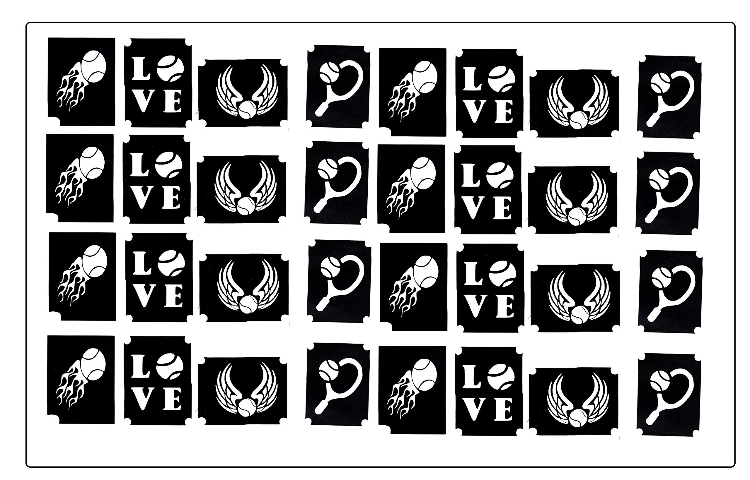 Tennis Collection (Tennis Water TATTOO STENCIL)