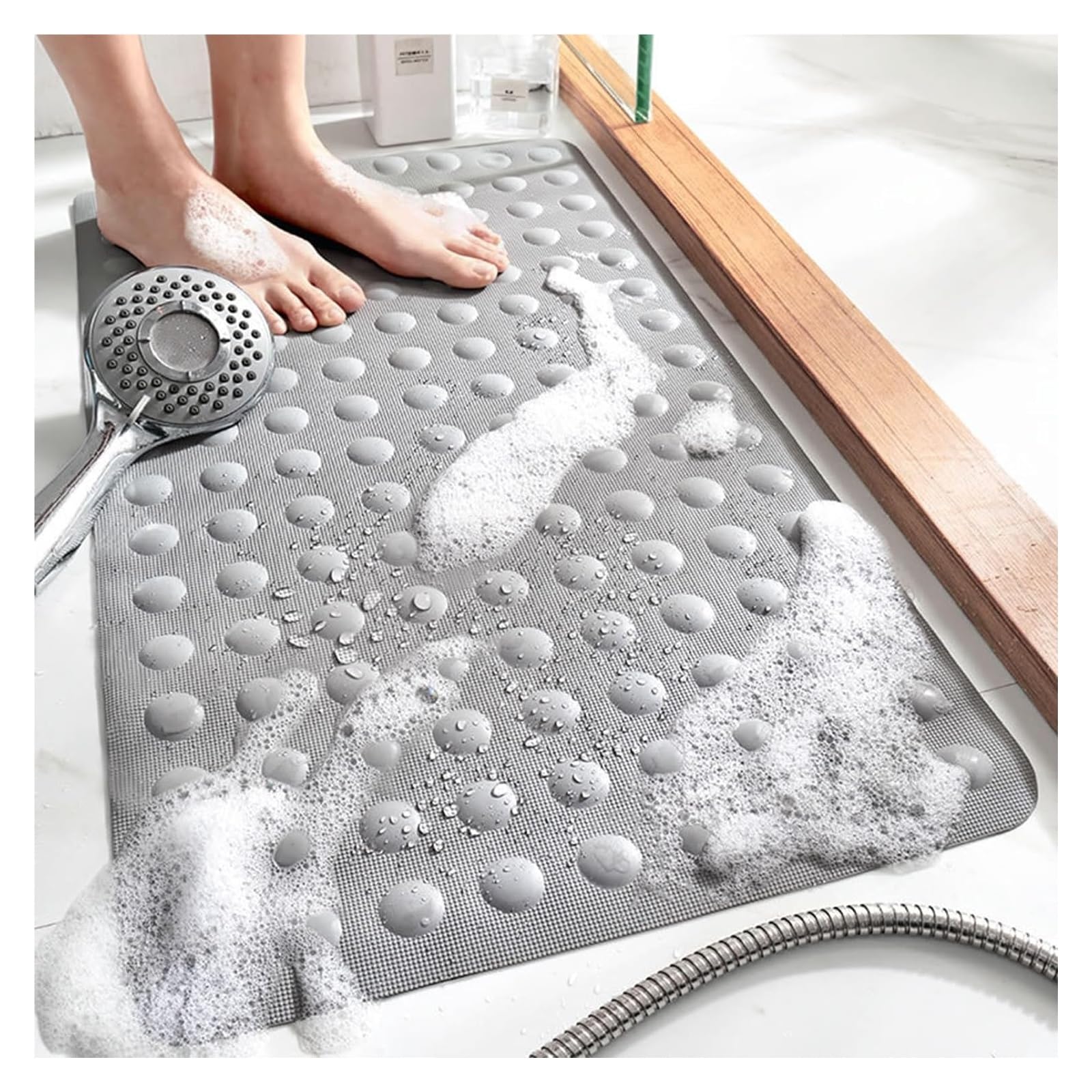 Colchón de baño Antideslizante Non Slip Bath Mats For Inside Bath,Comfortable For Feet,Durable Resistant,For Bathtub,Anti Slip Mat For Inside Shower and Bath(Grey,40 * 70cm)