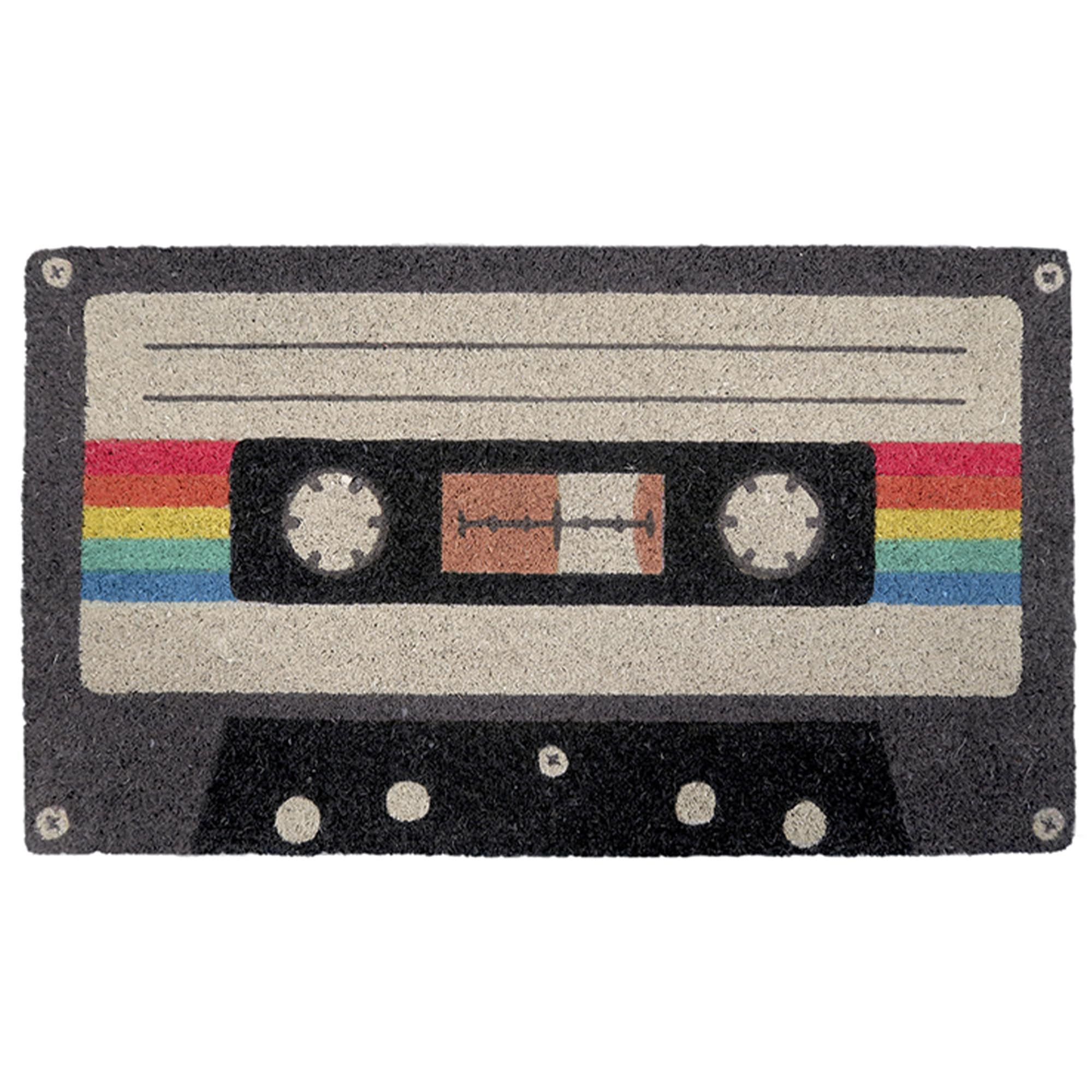 Fisura – Felpudo Original "​Cinta Casete" de Coco con Base Antideslizante de PVC. Felpudo Entrada casa. Pintado a Mano. Medidas:​70 x 40. Color: Varios.