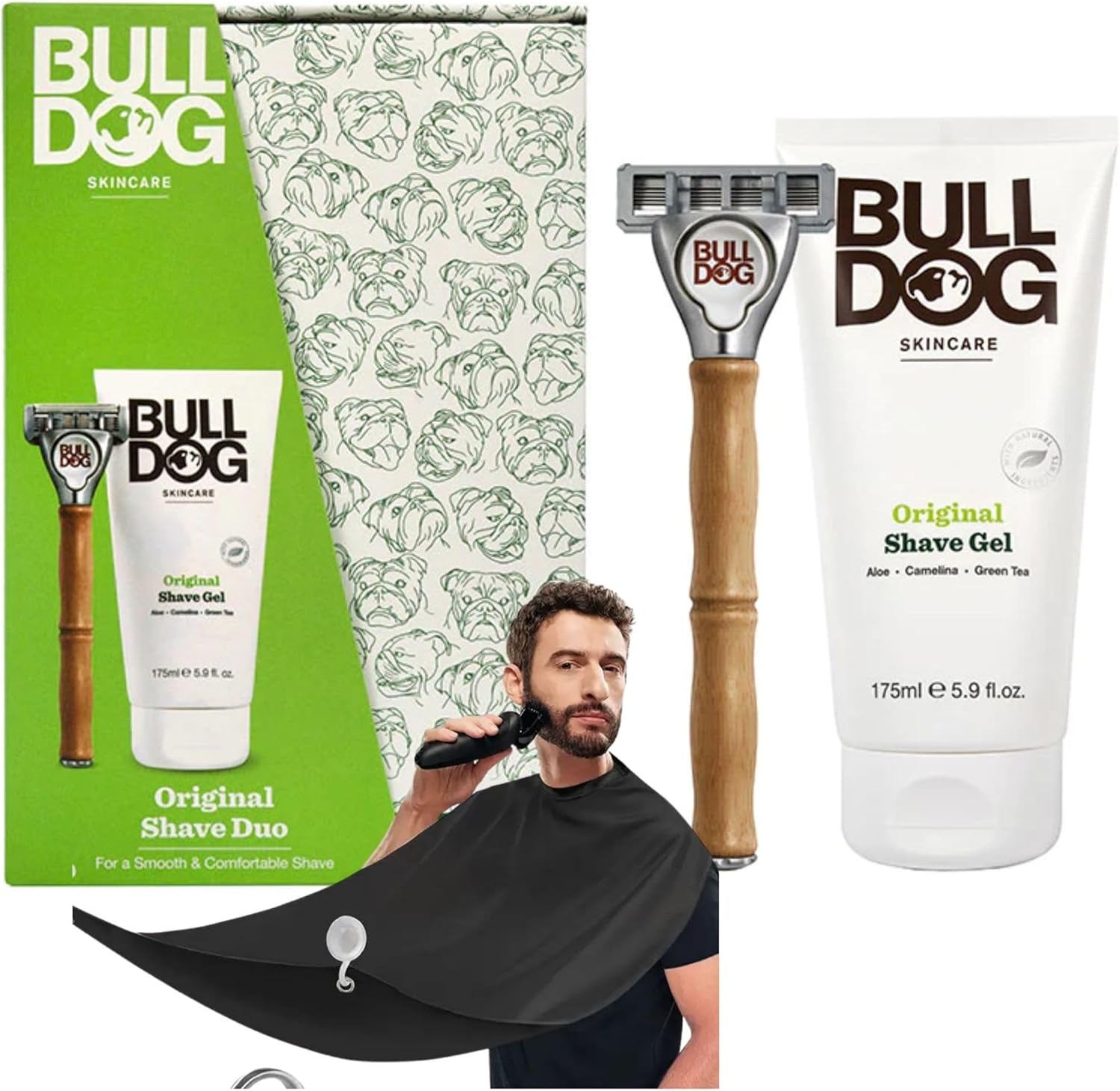 Men Shaving Bundle with Bulldog Original Shave Duo 2PC (Shave Gel and