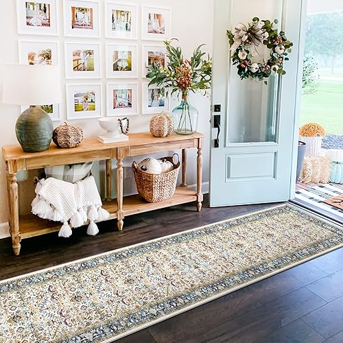 Miniatura 6 de Alfombra lavable de 2 x 10 pies, antideslizante, lavable, impermeable, para pasillo, cocina, sala de estar, dormitorio, baño (color marfil, 2 x 10)