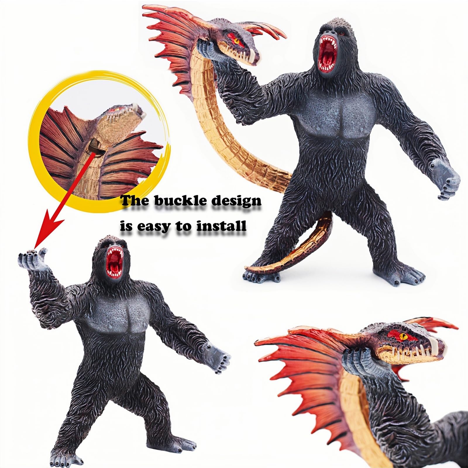 Higherbros King Kong Toys, Gorilla Toy Model, King Kong with Snake