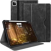 Vista 1 de H HOLIMET Funda para iPad Pro 12.9 2022 6ª/5ª/4ª/3ª generación con soporte para lápices, bolsillo, soporte tipo folio, tapa trasera de TPU suave, a