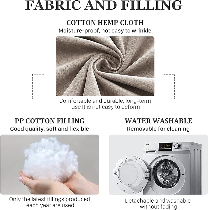 Almohada Triangular de Respaldo para Cama y Sofá, Relleno Poliéster, Color Camel miniatura 4