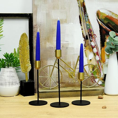 Miniatura 3 de Velas cónicas de 12 piezas, 6 pulgadas, color azul