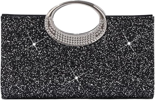 Miniatura 8 de Bolso de mano brillante 2026 para mujer, elegante y único, bolso de noche de poliéster Oro rosa