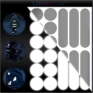Iron On Reflective Stickers for Clothing | Reflectorized Decals for Customizing, Decorating & Nighttime Safety | Iron On Reflective Tape for Clothing | Waterproof & Durable Reflective Sticker Kit