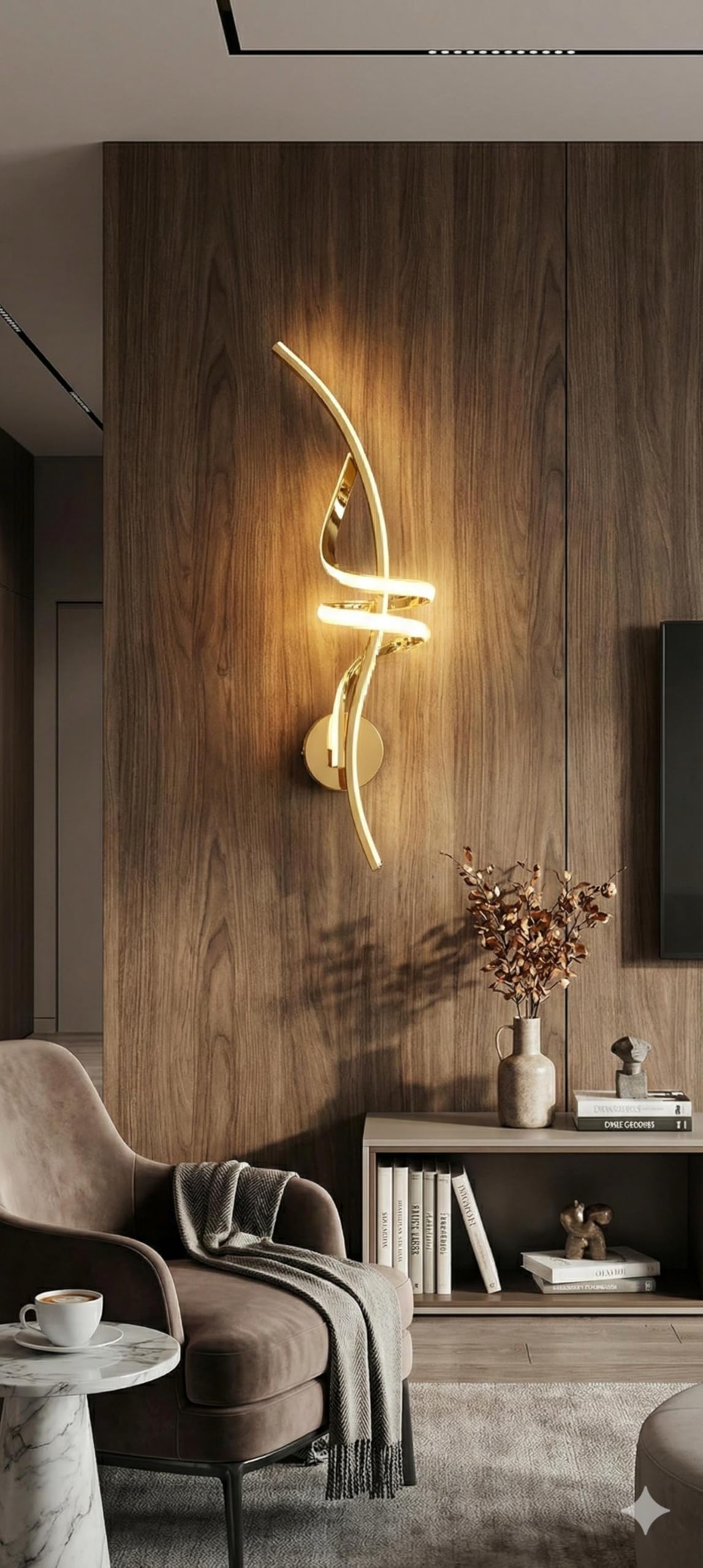 Blissbells Modern LED Wall Light - Golden Design -12