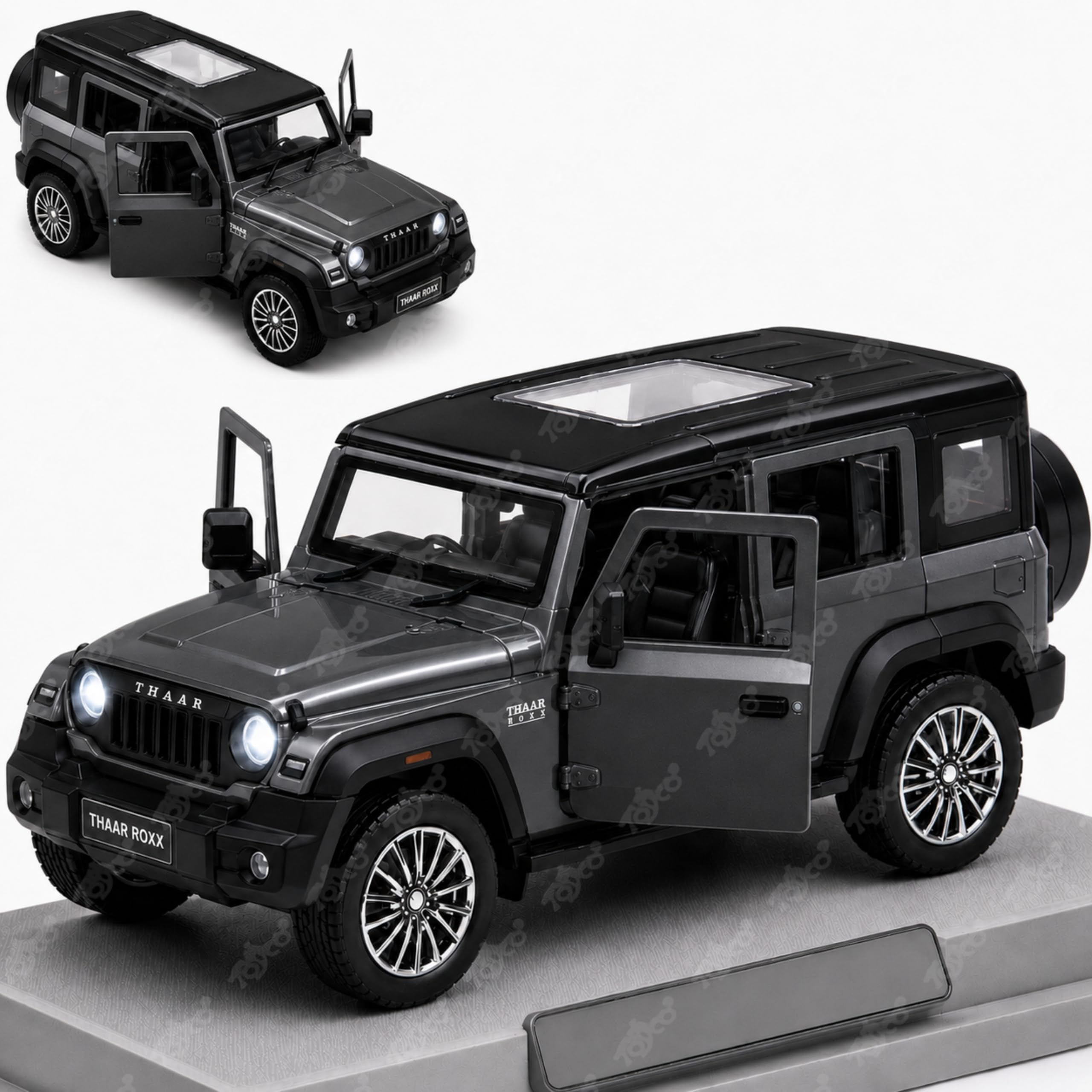 toyco® Thaar Roxx Toy Car for Kids with Lights & Sound | Pull Back SUV Action | Openable Doors | Premium ABS Jeep | 1:36 Mini Diecast Model | Safe for Boys Girls 3+ | Birthday Gift-image-41