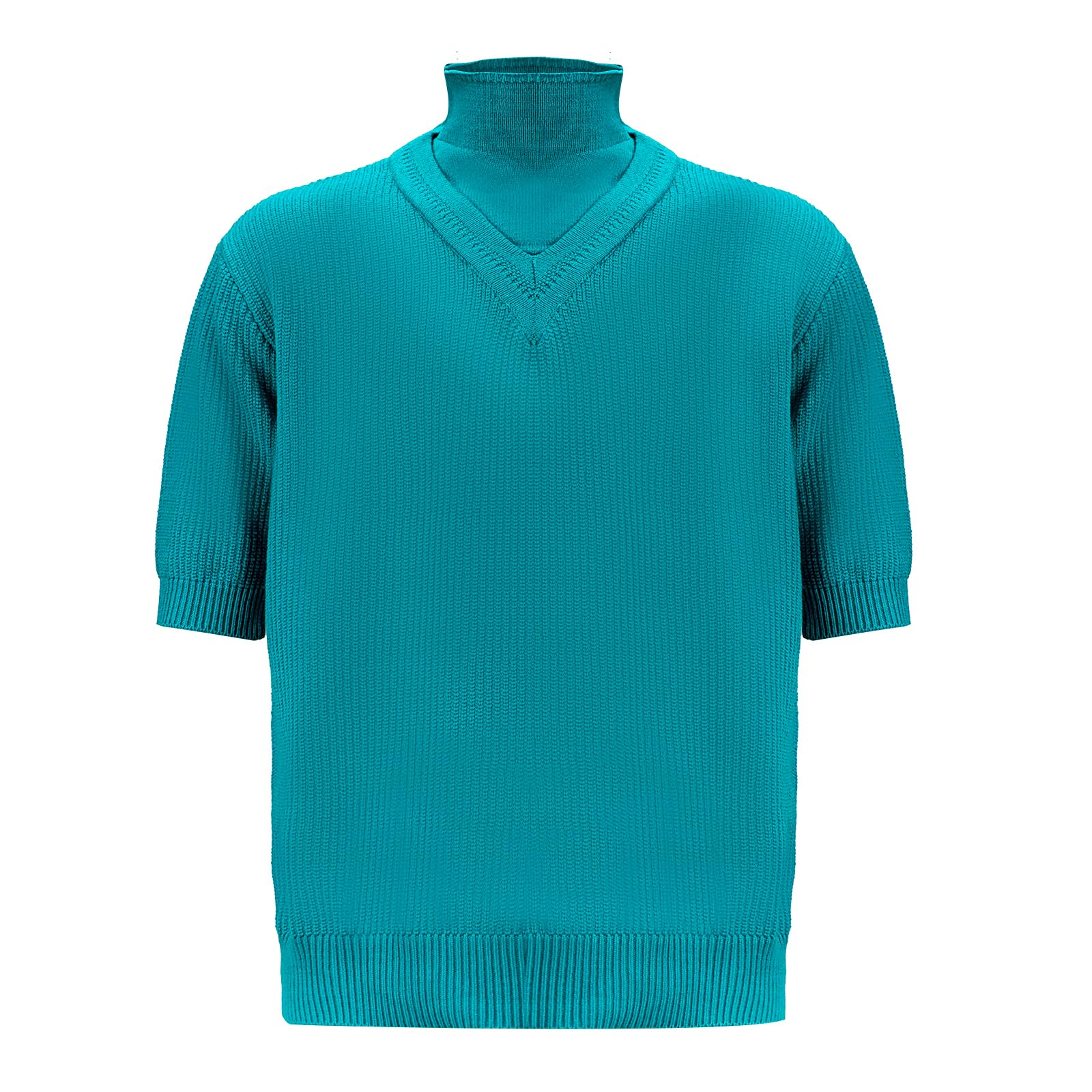 Men Steve Costume Knit Sweater Adult Half Sleeve Halloween Cosplay Knitted Sweater Pullover Top