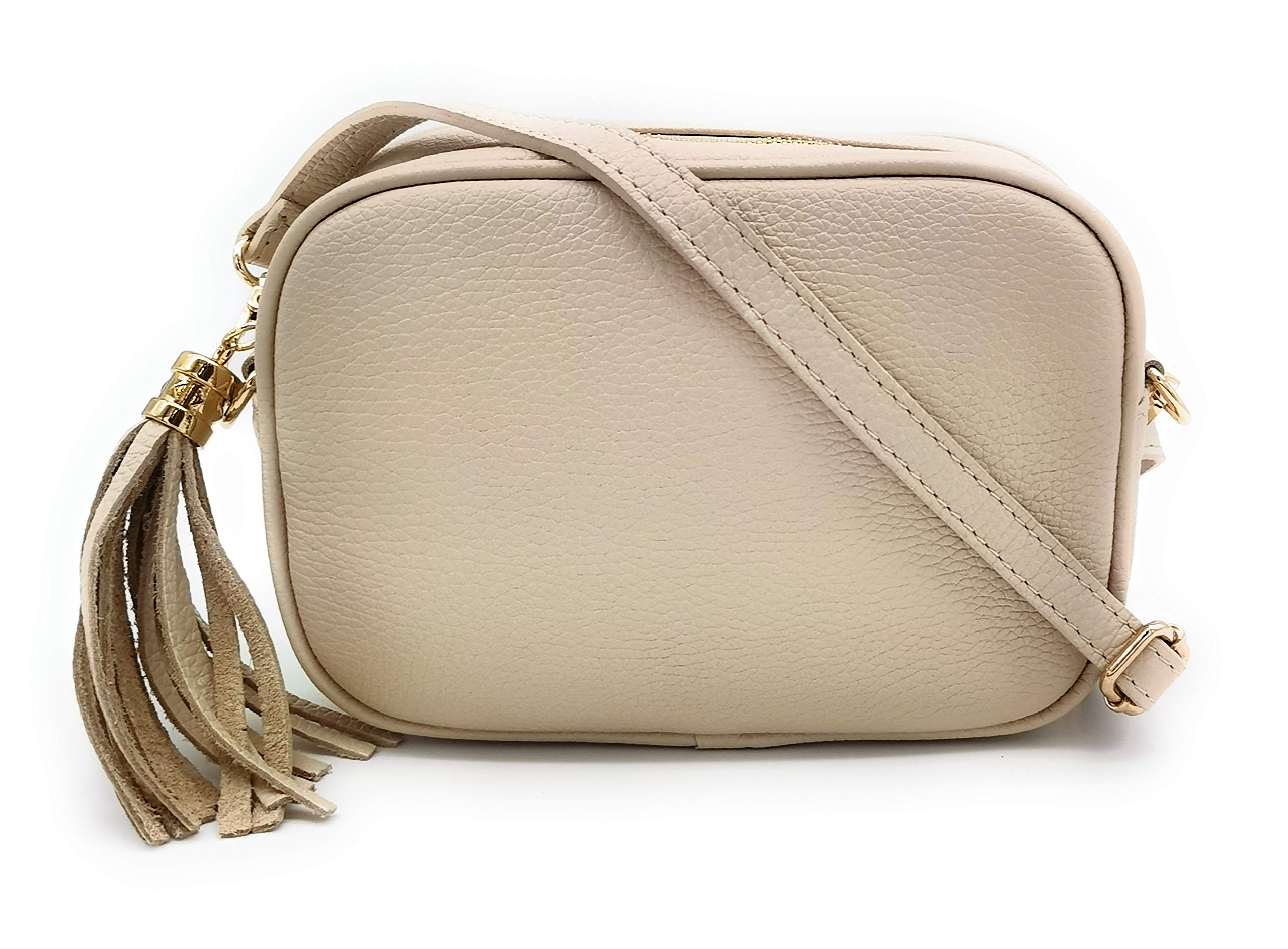 ELIOX Bolso de mujer de piel auténtica Made in Italy pequeño bolso bandolera elegante moda Crossbody Bag Genuine Leather