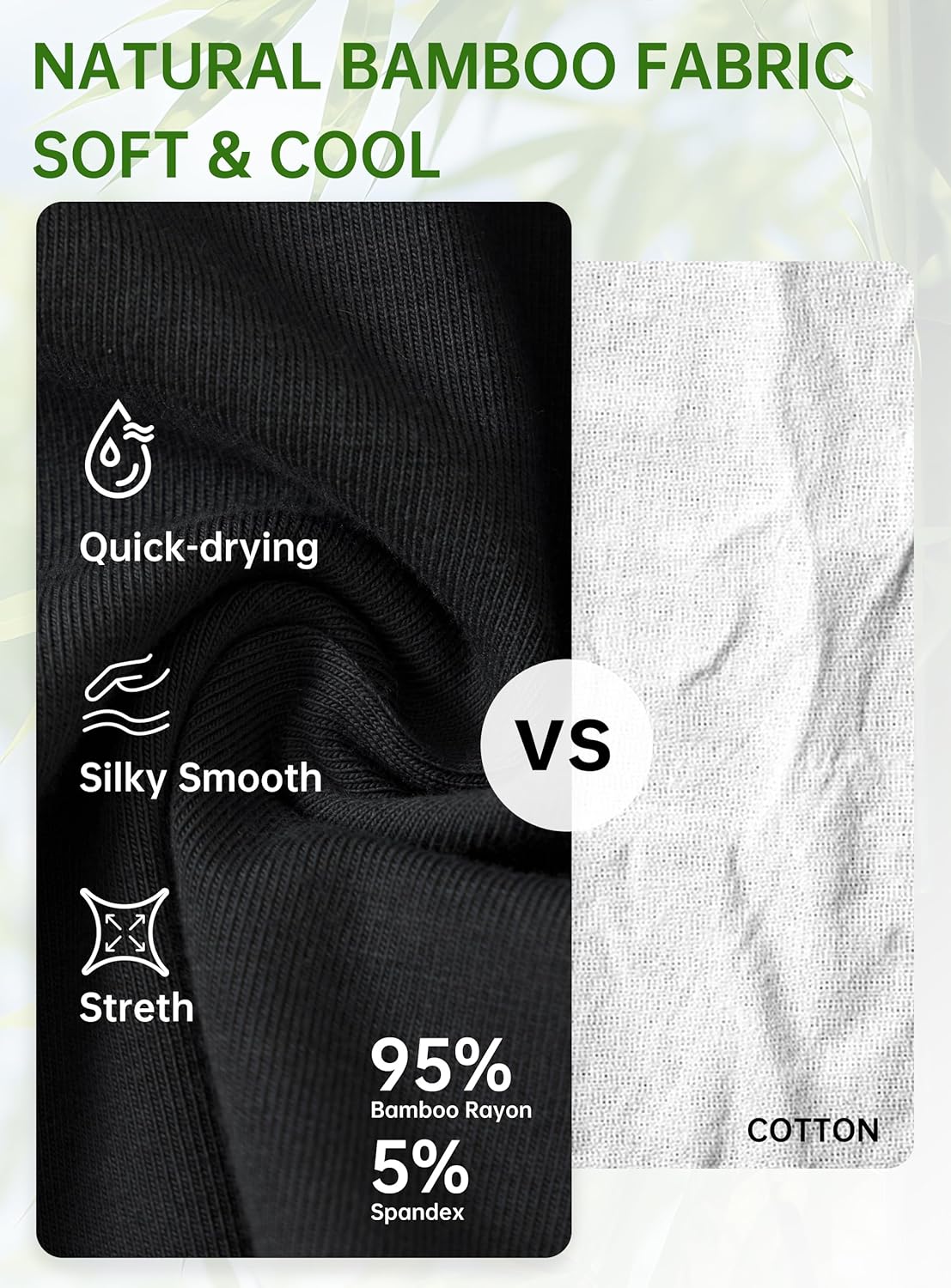 COLORFULLEAF Men's Undershirts Bamboo Rayon Short Sleeve Crewneck/V-Neck Tees Slim-fit T-Shirts 3 or 5 Pack - Image 6