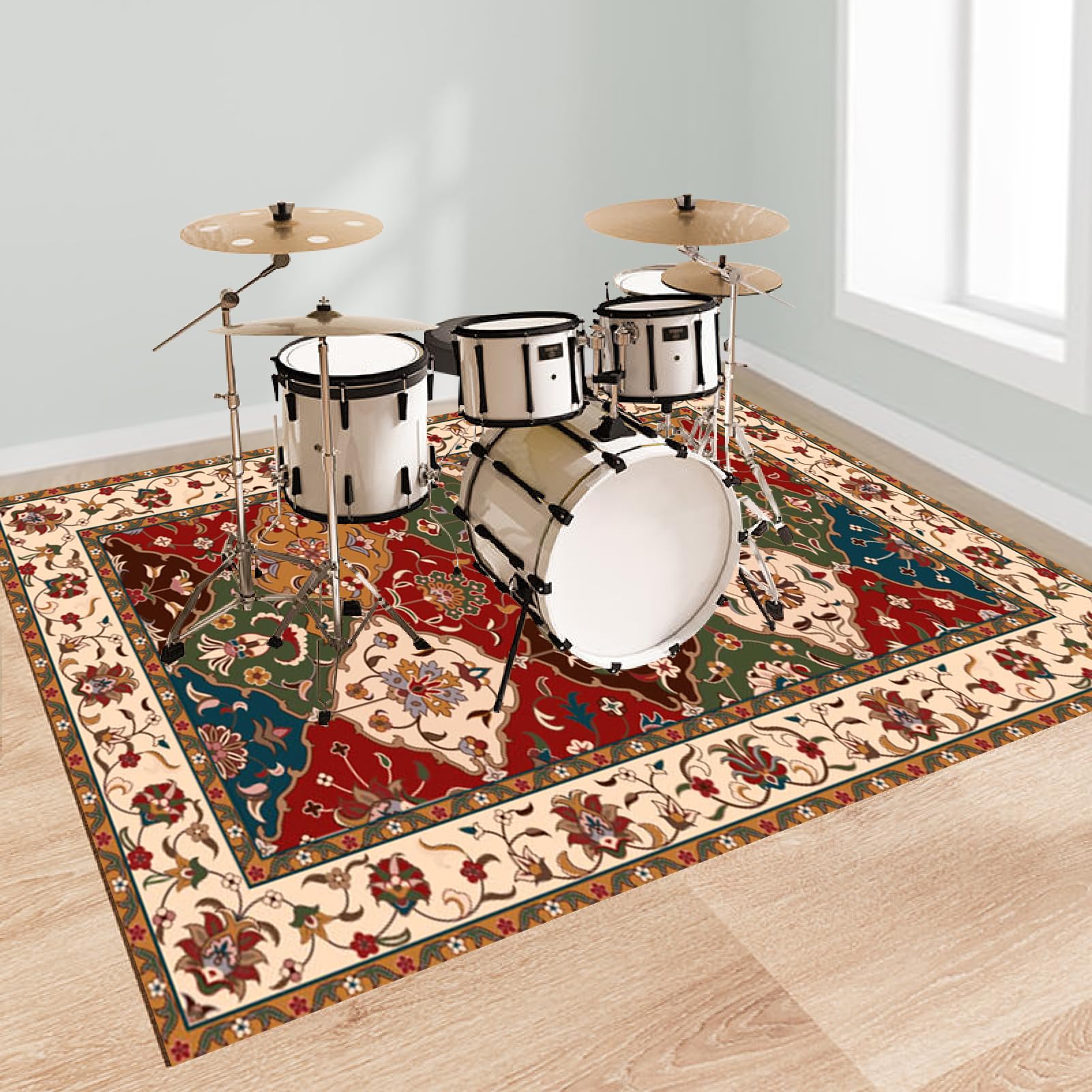 Tappetino Batteria, Tappeto per Batteria, Tappeto Insonorizzato Professionale, Elettronico Drum Tappeto, Drum Carpet Rugs, Tappeti Antiscivolo per Batteria, Tappeto per Tamburi Drum Rug 230 x 180 cm