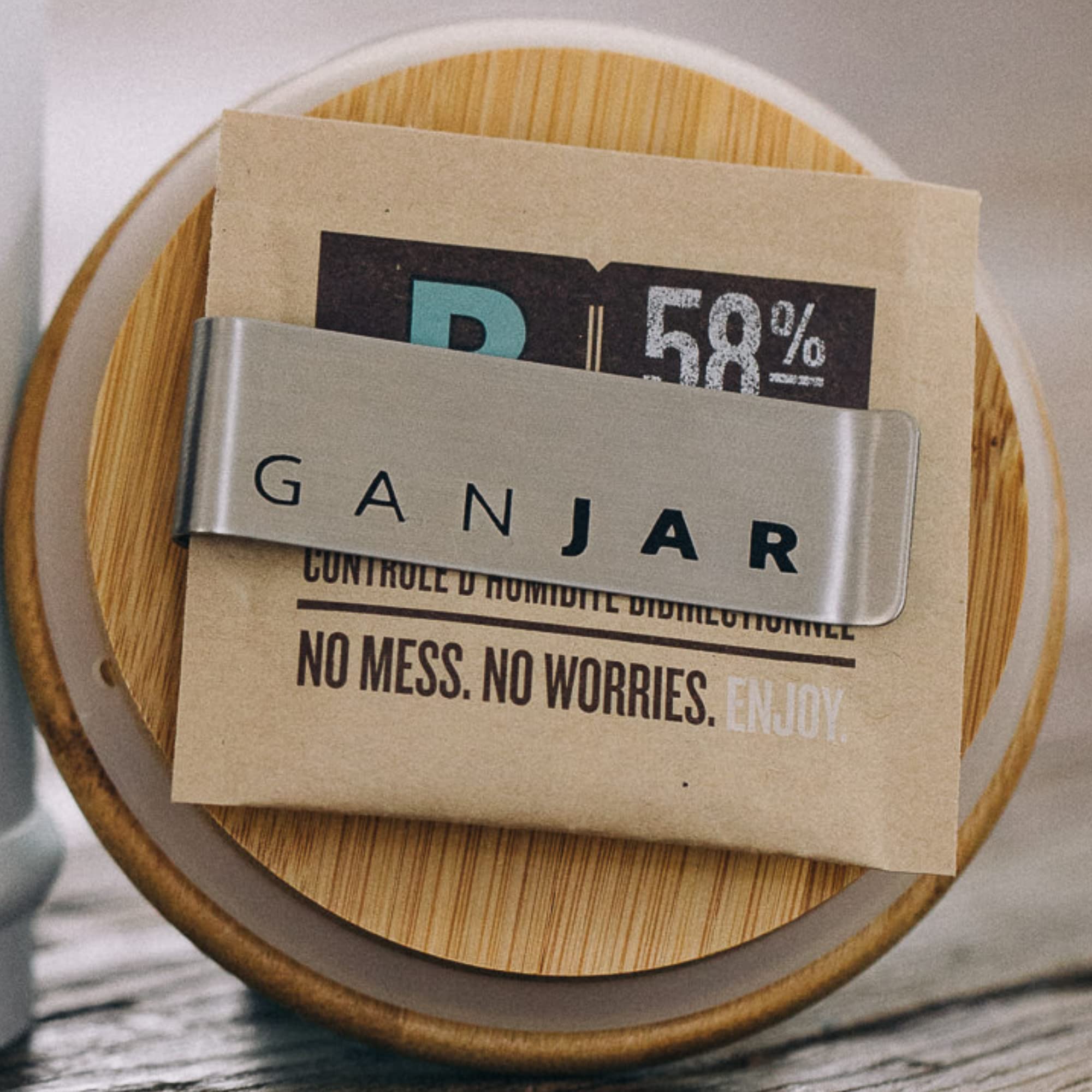GANJAR Behälter für Kräuter - Made in Germany - mit UV-Schutz, Sichtfenster und Halterung für Humidity-Pads S-Series (Onyx Grey)