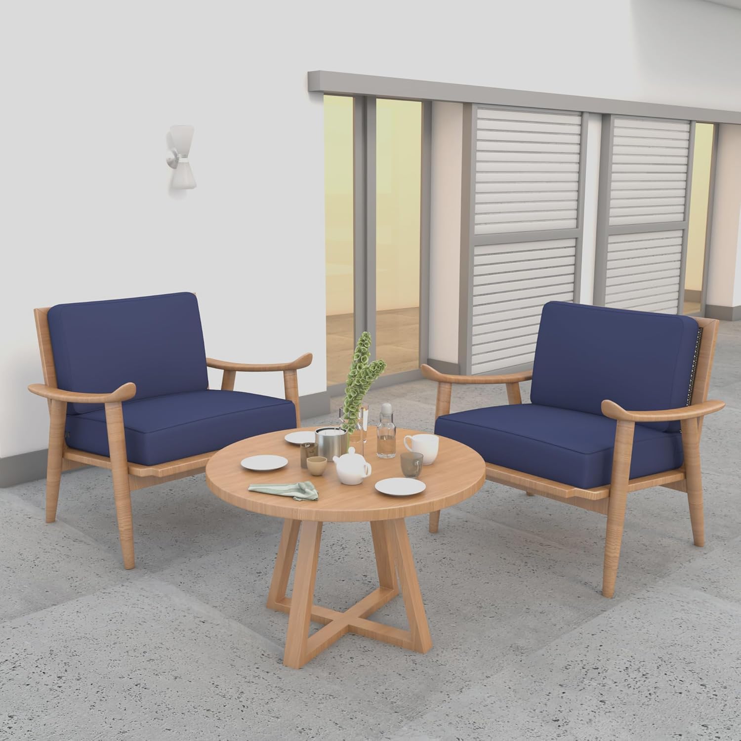 Covers & All Outdoor Deep Seat Cushion for Patio Furniture, 25 x 25.5 x 5 Inch High-Density Foam Patio Chair Cushion with Water-Repellent & UV-Resistant, Tear-Resistant Seat & Back Cushion Set of 1