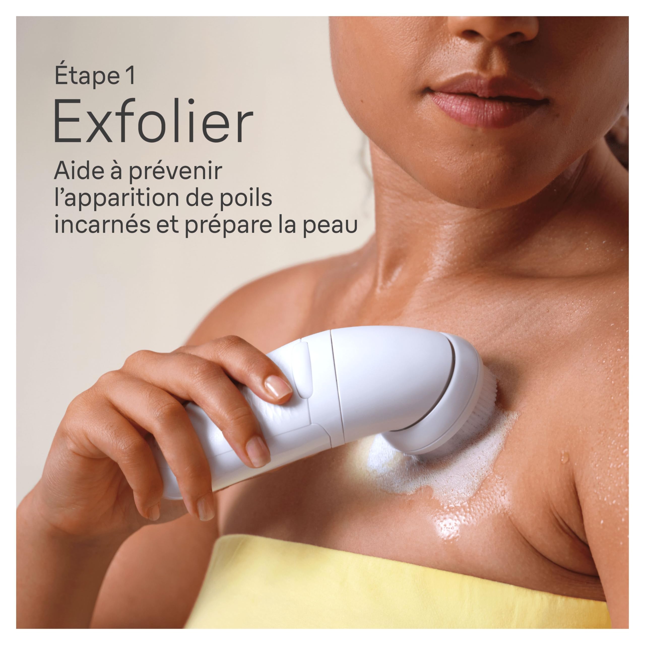 Braun Silk-épil 7 SkinSpa Épilateur Étanche Tête Large Sabot Tondeuse Kit Tout-En-Un Blanc/Argent