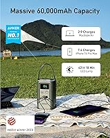 Vista 5 de Anker Power Bank 25K 165W with Built-in USB-C and Retractable Cable Power Station 60,000mAh 87W with Smart Display, Lighting, SOS Mode, and Home