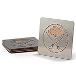 YouTheFan NHL Buffalo Sabres Boasters 4-Piece Coaster Set , Stainless Steel, 4 x 4
