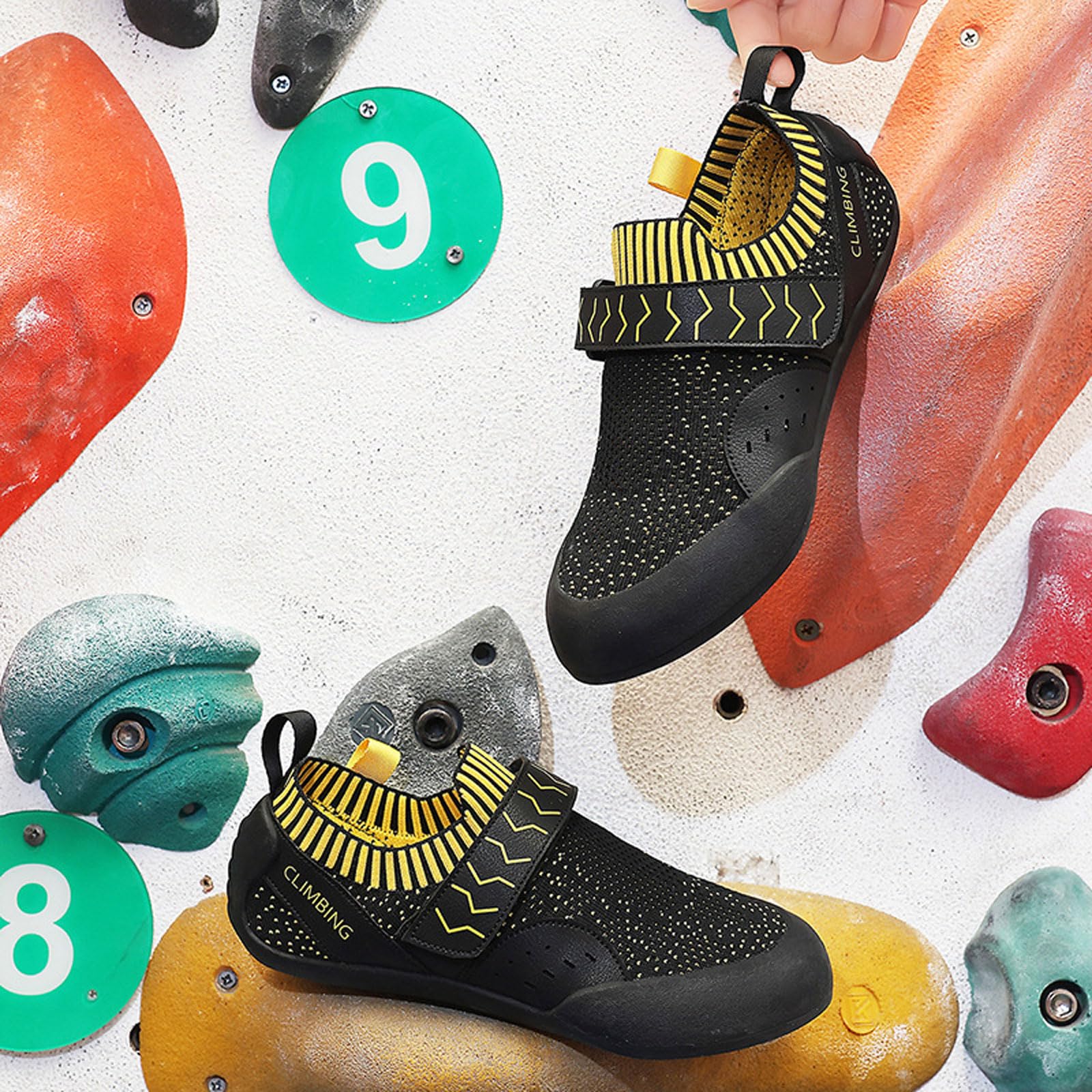 Boulderschuhe für Damen und Herren Leicht Atmungsaktiv Indoor-Kletterschuhe rutschfeste Freizeit Training Sportschuhe für Einsteiger Jugendliche und Kinder Größe 30-45