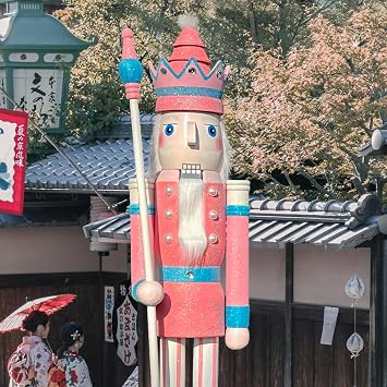 5ft Pink Glitter Giant Christmas Wooden Nutcracker King 5 feet, King Pink K36