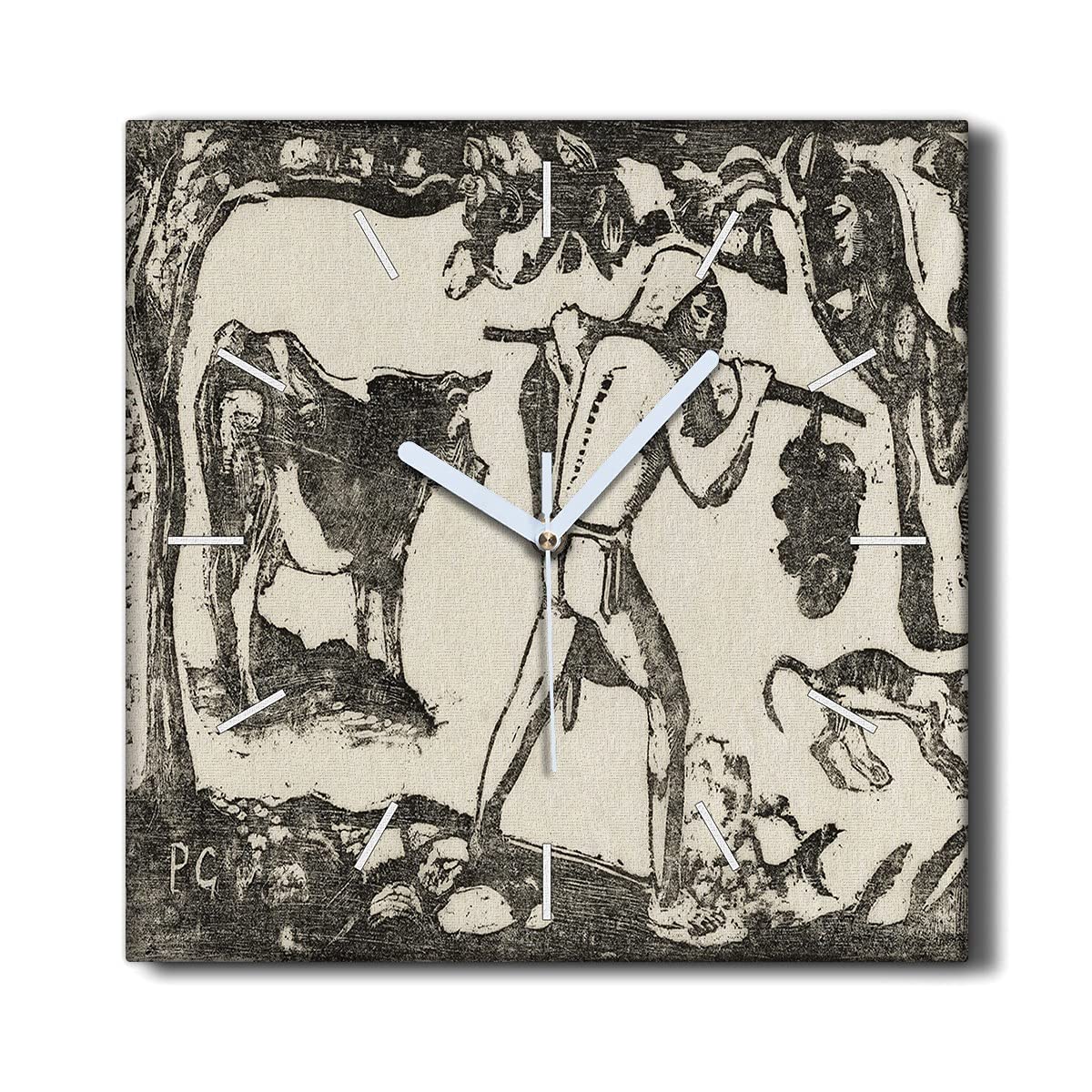 Horloge sur Toile 30x30cm Coloray sans tic-tac pour Décoration Murale du Salon motif Bananes