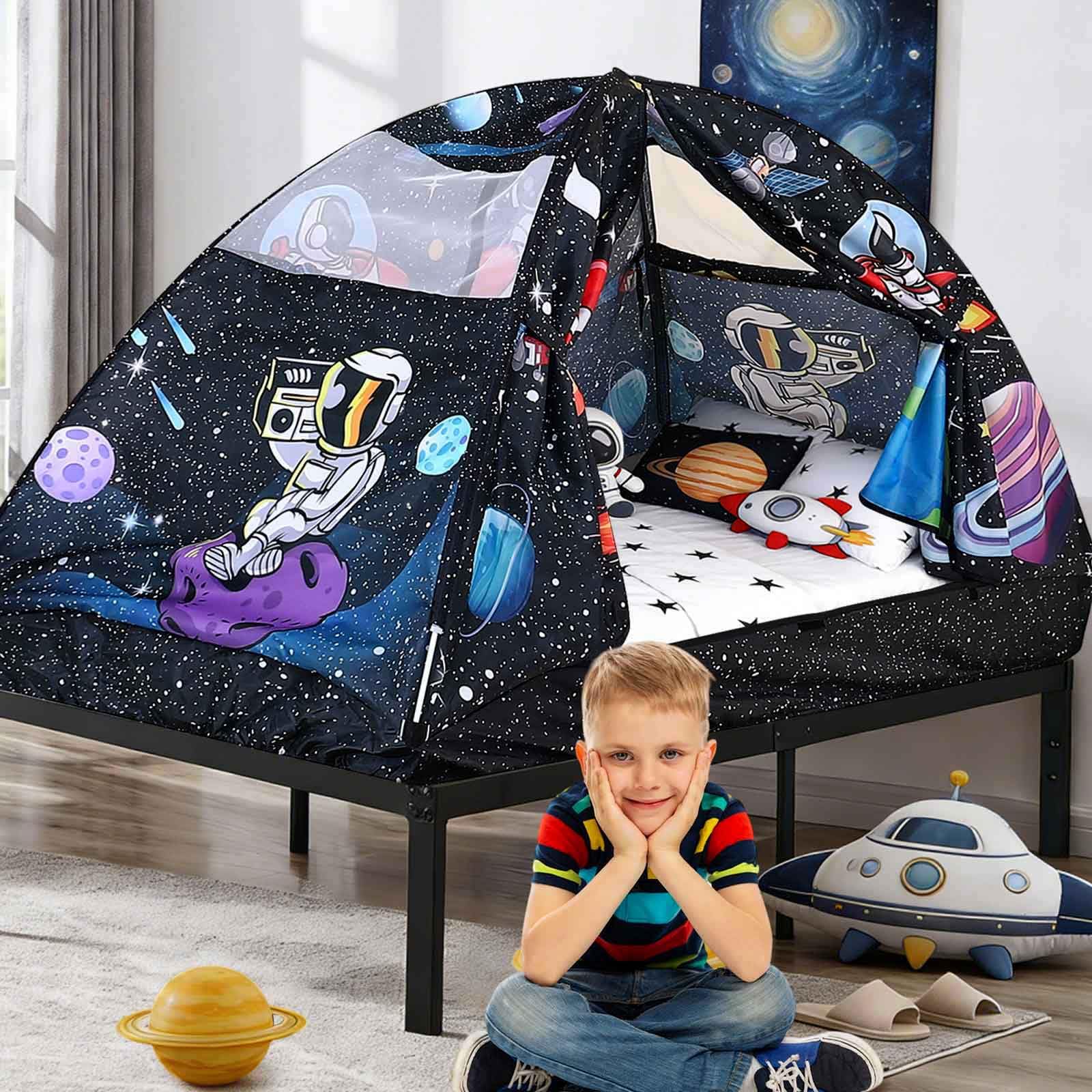 Kid Bed Tent -Twin Play Tent Dream Playhouse for Bedroom Decor Indoor Games Twin Size Bed Canopy by CRAWLBO