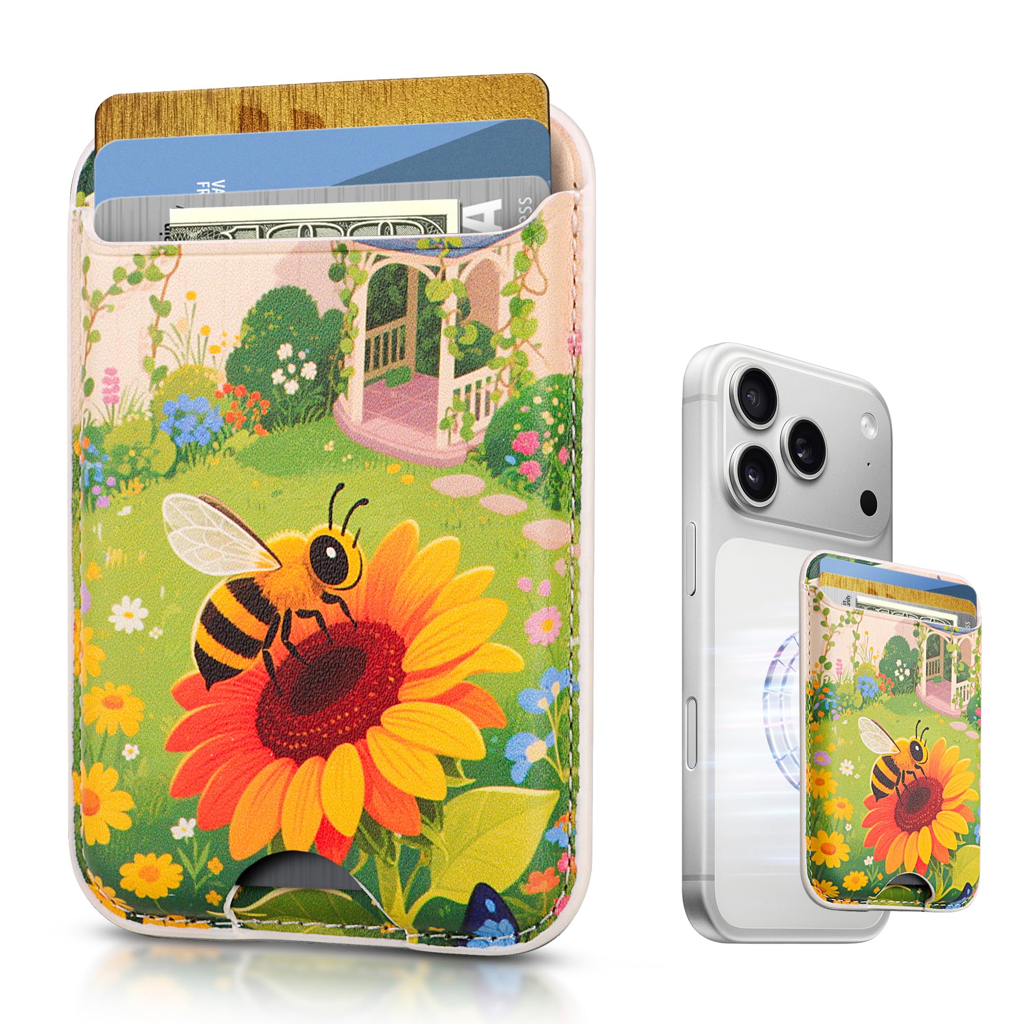 KPNEOL Magnetic Mag-safe Wallet Cell Phone Card Holder for Phone Case