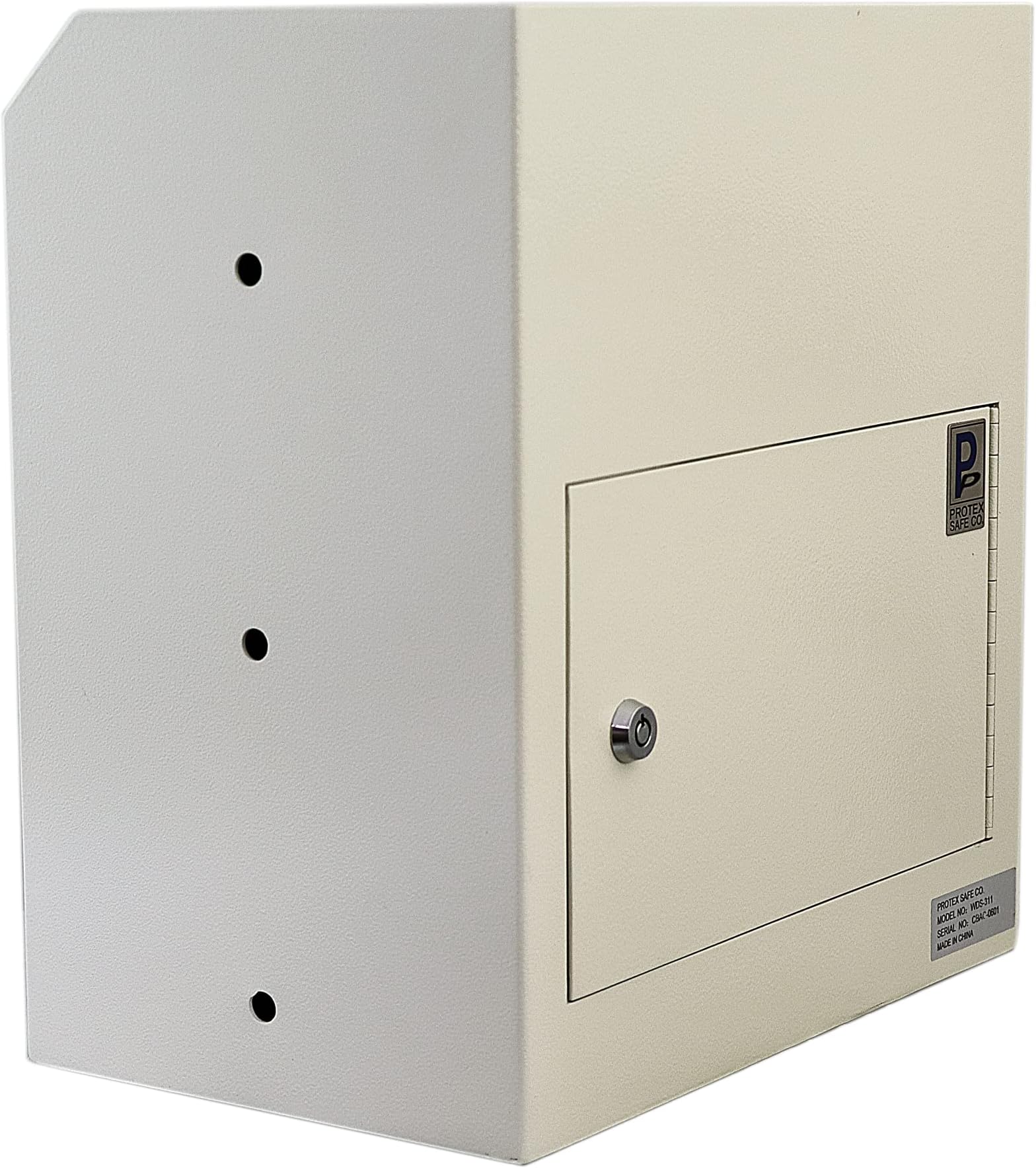 Protex WDS-311 Through-The-Wall Drop Box, for Cash, Checks and envelopes, Saw-Toothed Baffle, Powder Coated Grey Finish, Pre-drilled anchoring Holes