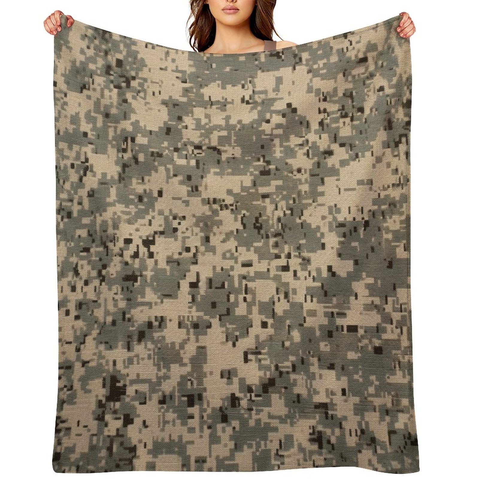 Army Digital Camouflage Throw Blanket for Couch and Bed Super Soft Warm Lightweight Throw Blankets Cozy Fuzzy Flannel Blanket Personalized Decorative Blankets for Sofa Decor 40"x50"