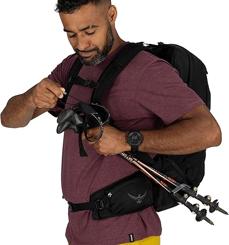 Miniatura 12 de Osprey Talon 22L Mochila de senderismo ligera para hombre, mochila pequeña para viajes y campamento, gris fantasmacarbón oscuro