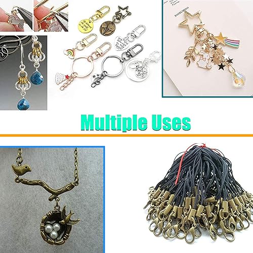 Miniatura 6 de 1000 anillos de salto abiertos de 0.39 pulgadas para hacer joyas, 7 colorescaja de anillos de salto para llavero con 1 herramienta de apertura y