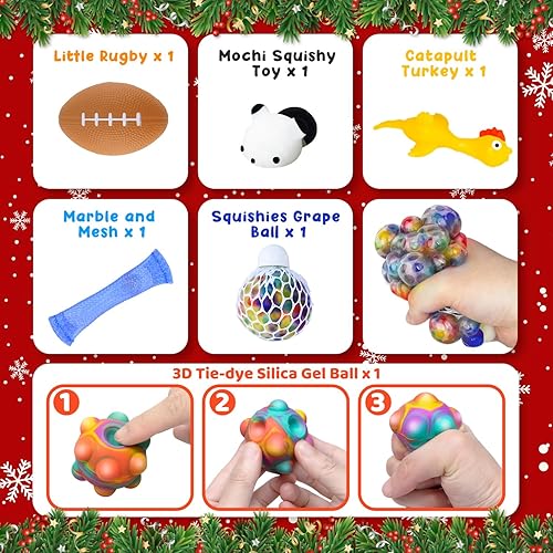 Miniatura 4 de Calendario de Adviento de Navidad 2023 para niños y niñas, calendario de cuenta regresiva de 24 días, juego de juguetes sensoriales para niños,