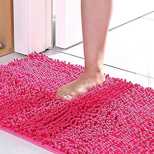 Alfombras de baño antideslizantes, de felpilla, absorbente, de secado rápido, 24 x 16 pulgadas, lavables a máquina, esponjosas, alfombras de baño