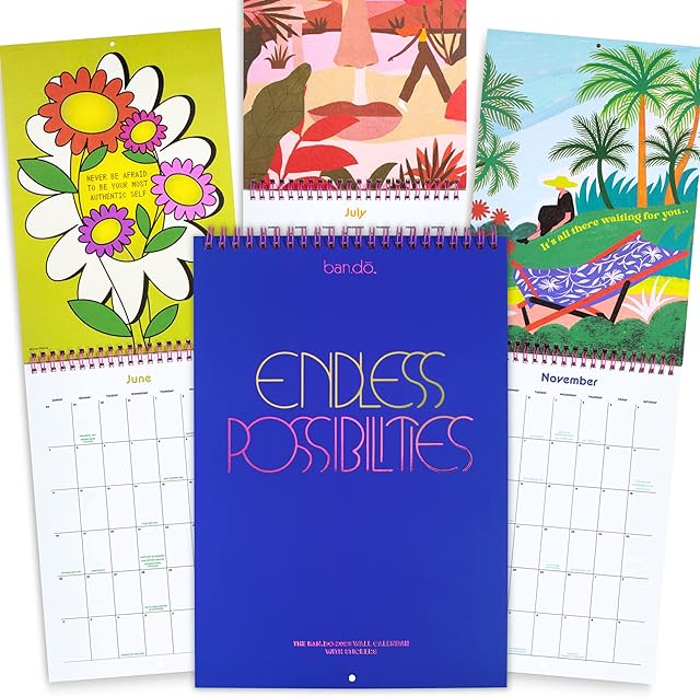 ban.do January-December 2023 Calendar, Large Wall Calendar with Colorful Artwork, Monthly Planner for Office or Fridge, Endless Possibilities