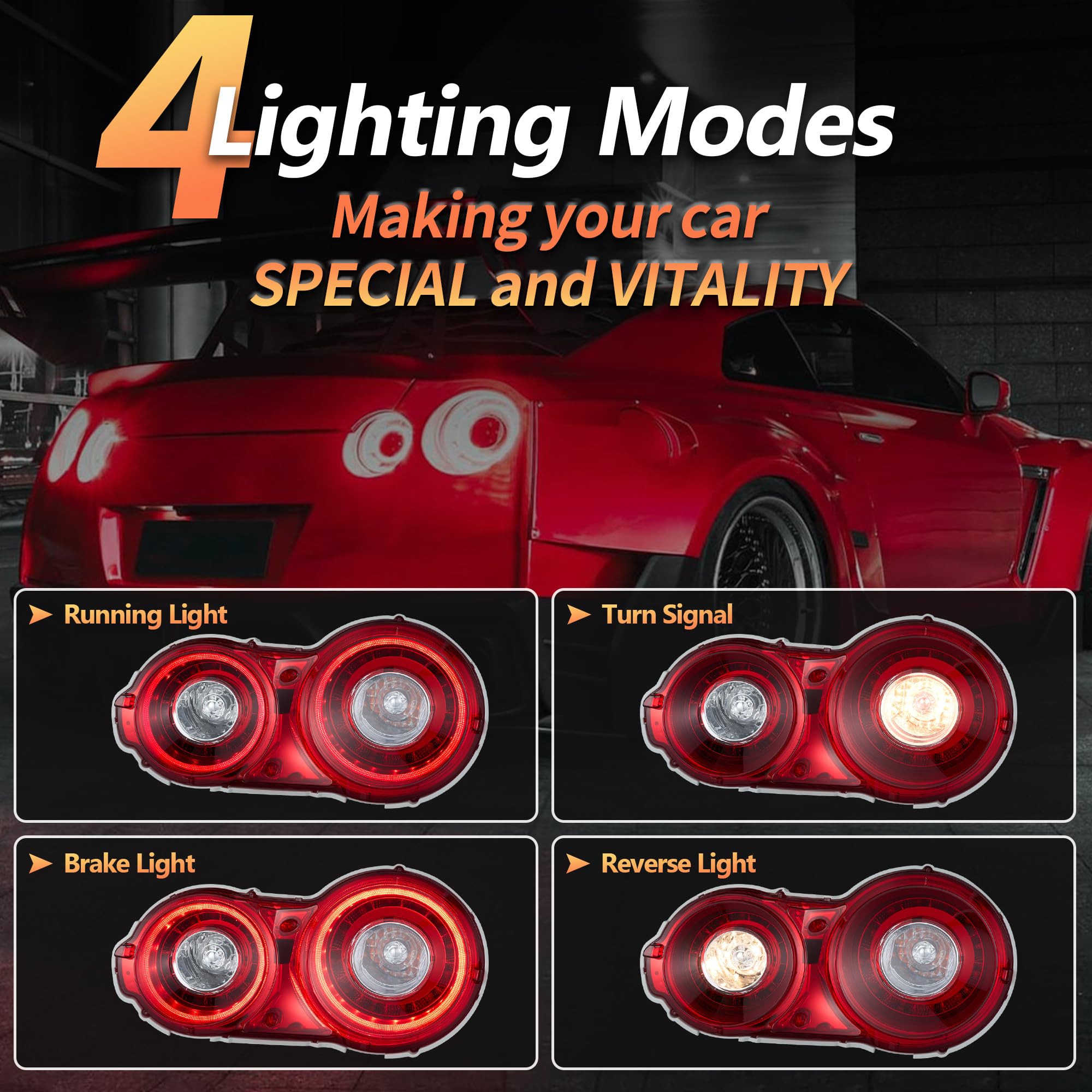 VLAND Tylne światło LED kompatybilne z GT-R R35 2008-2023