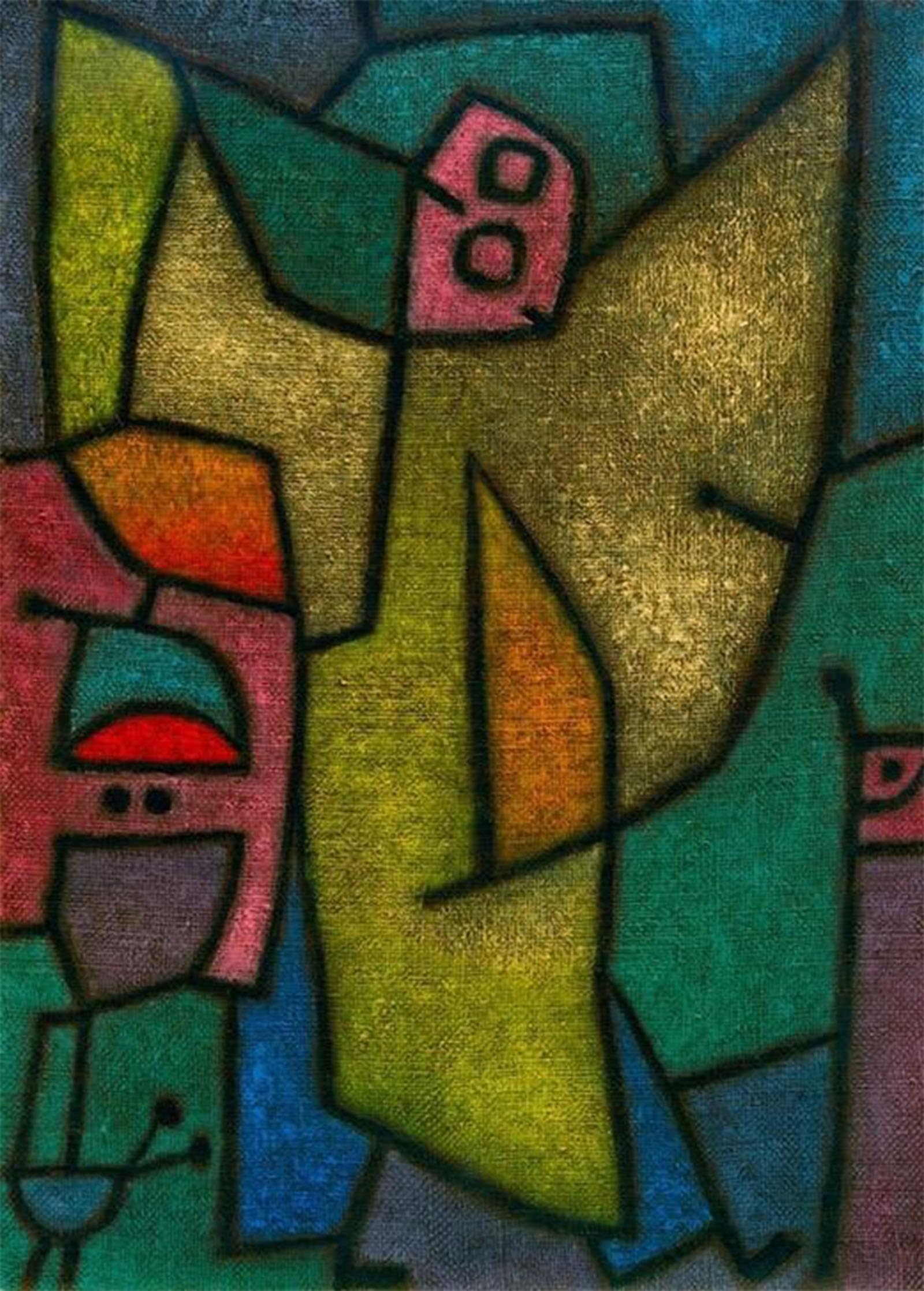 ARTXLXXBN Famous Painting Canvas Artwork Graffiti Print Angel Militant by Paul Klee Portrait Canvas Image for Home Decor 60x90cm