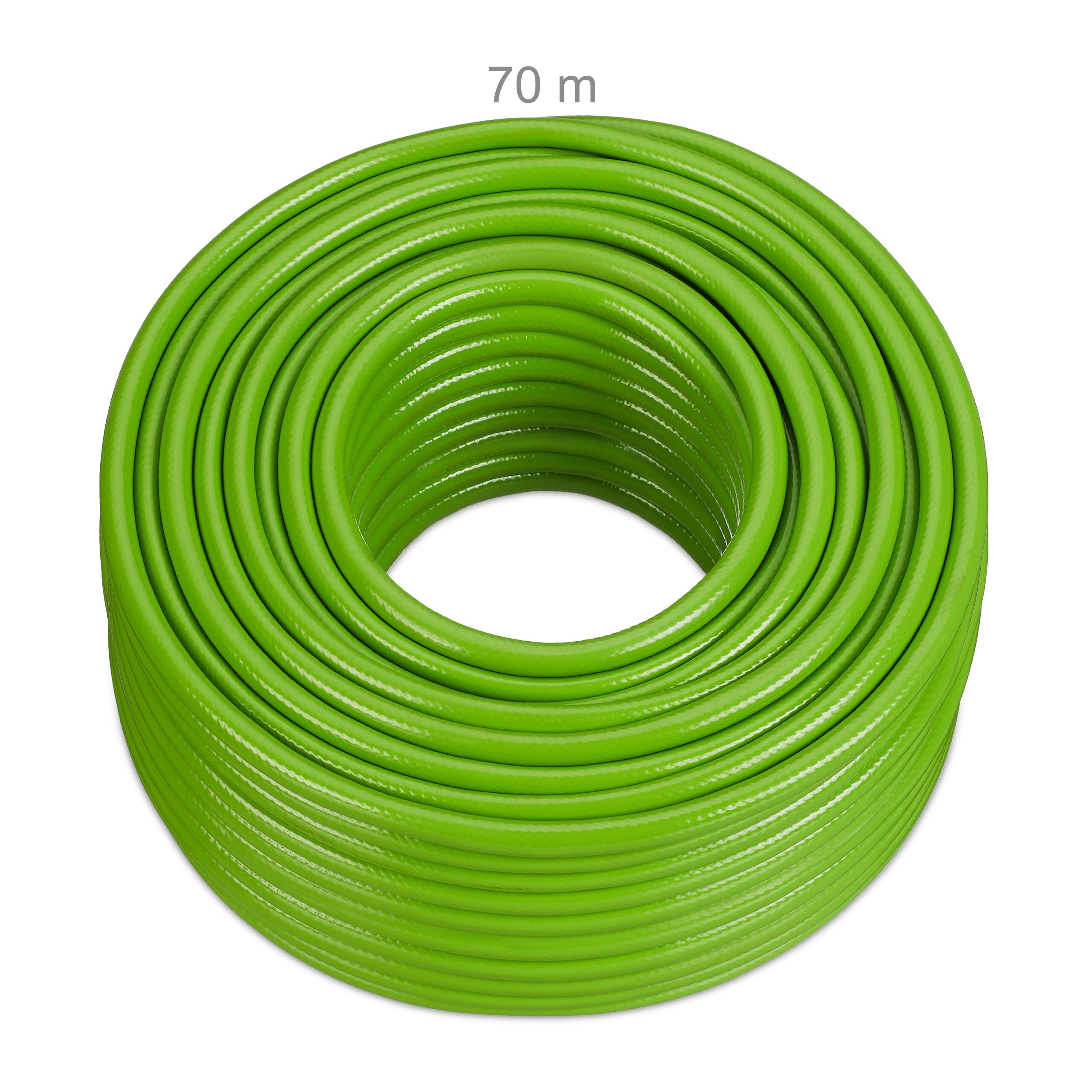 Relaxdays Tuyau d’arrosage Pratique, de Longueur 70 m, 1/2 Pouces, pour Surfaces de Gazon et parterres, Vert Clair