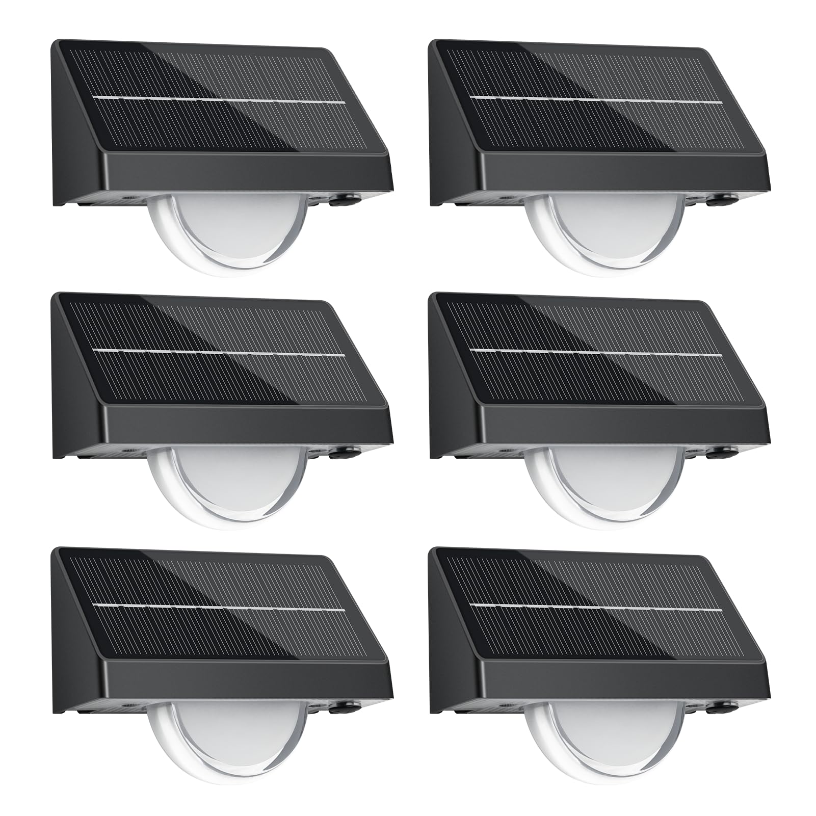 Kerry Solar Fence Lights, Deck/Step Outside Garden Solar Powered IP44 Waterproof Linear Spotlight with 10 Color Mode, Outdoor Decking Down Lights for Patio, Yard, Stairs, Pathway - 6 Pack