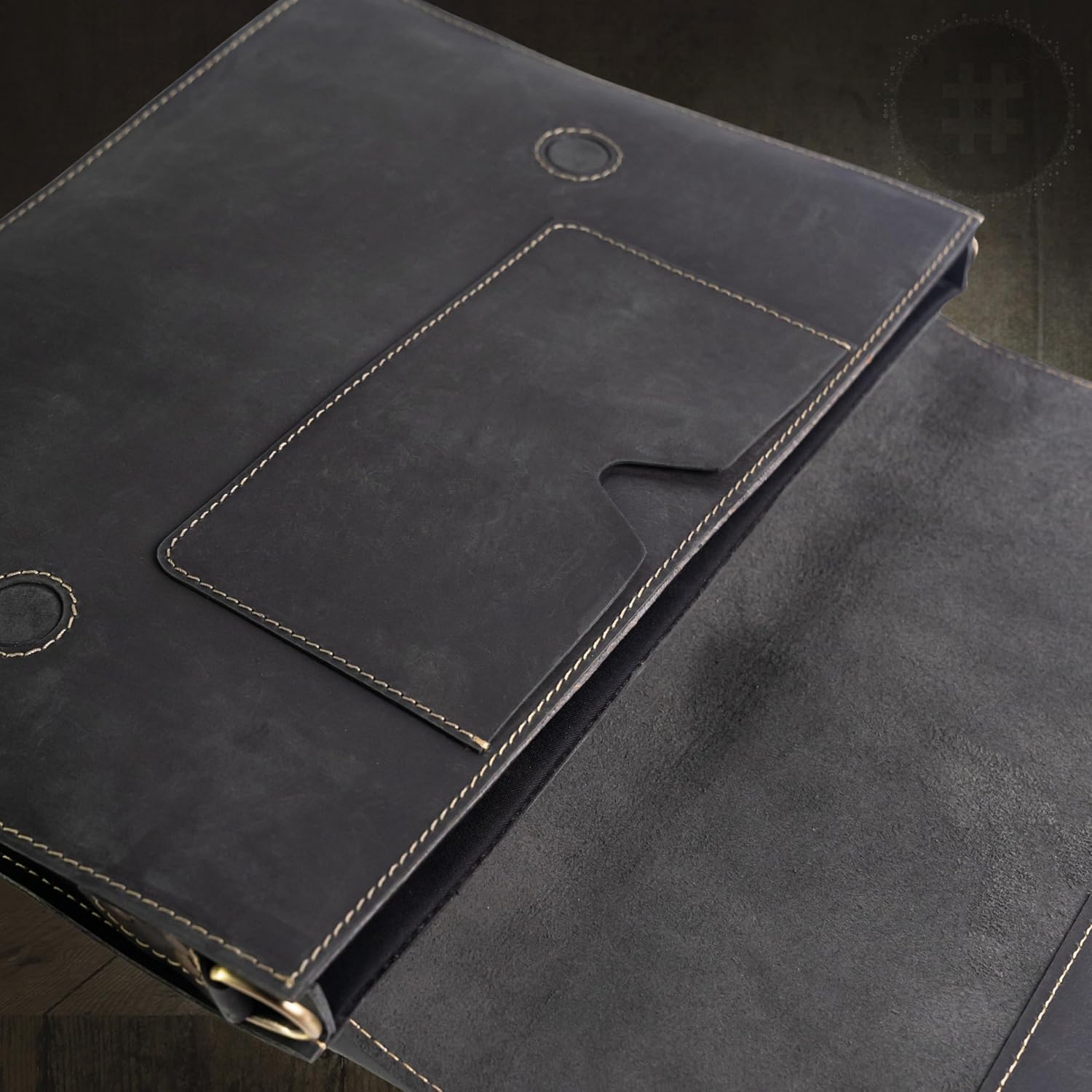 Premium Full Grain Leather - Men's Messenger Bag 13/16 Inch Laptop w Detachable Sleeve - Office Work Bag - Father's Day Gift